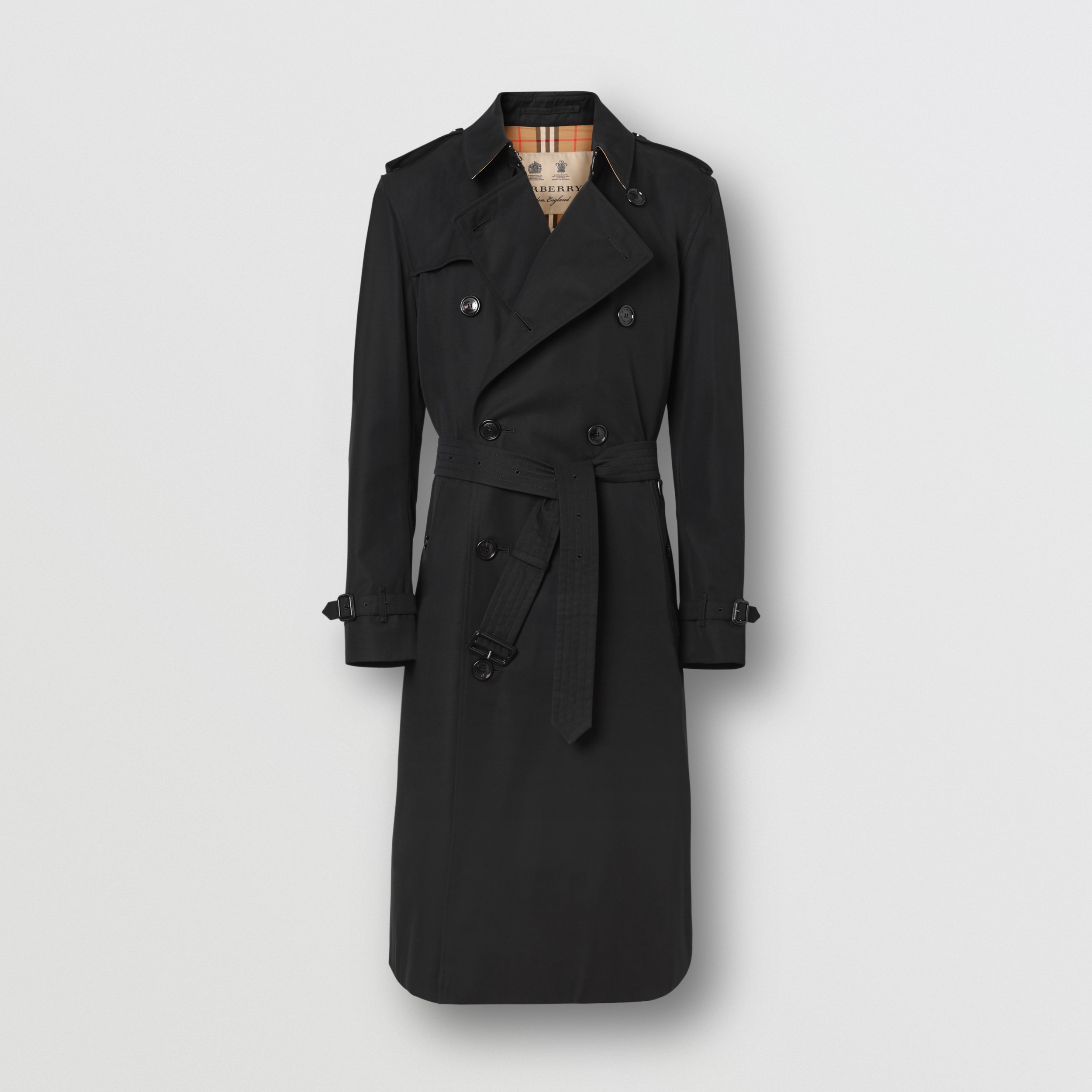 The Long Kensington Heritage Trench Coat in Black - Men | Burberry ...