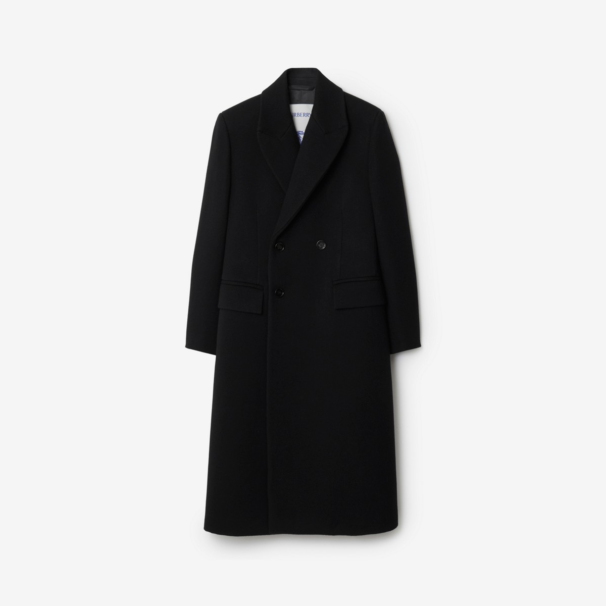 Burberry Wool Tailored Coat In Black