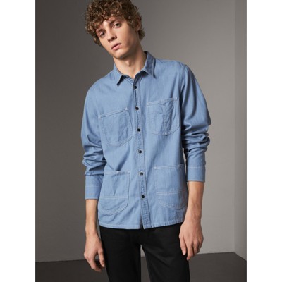 light blue burberry shirt