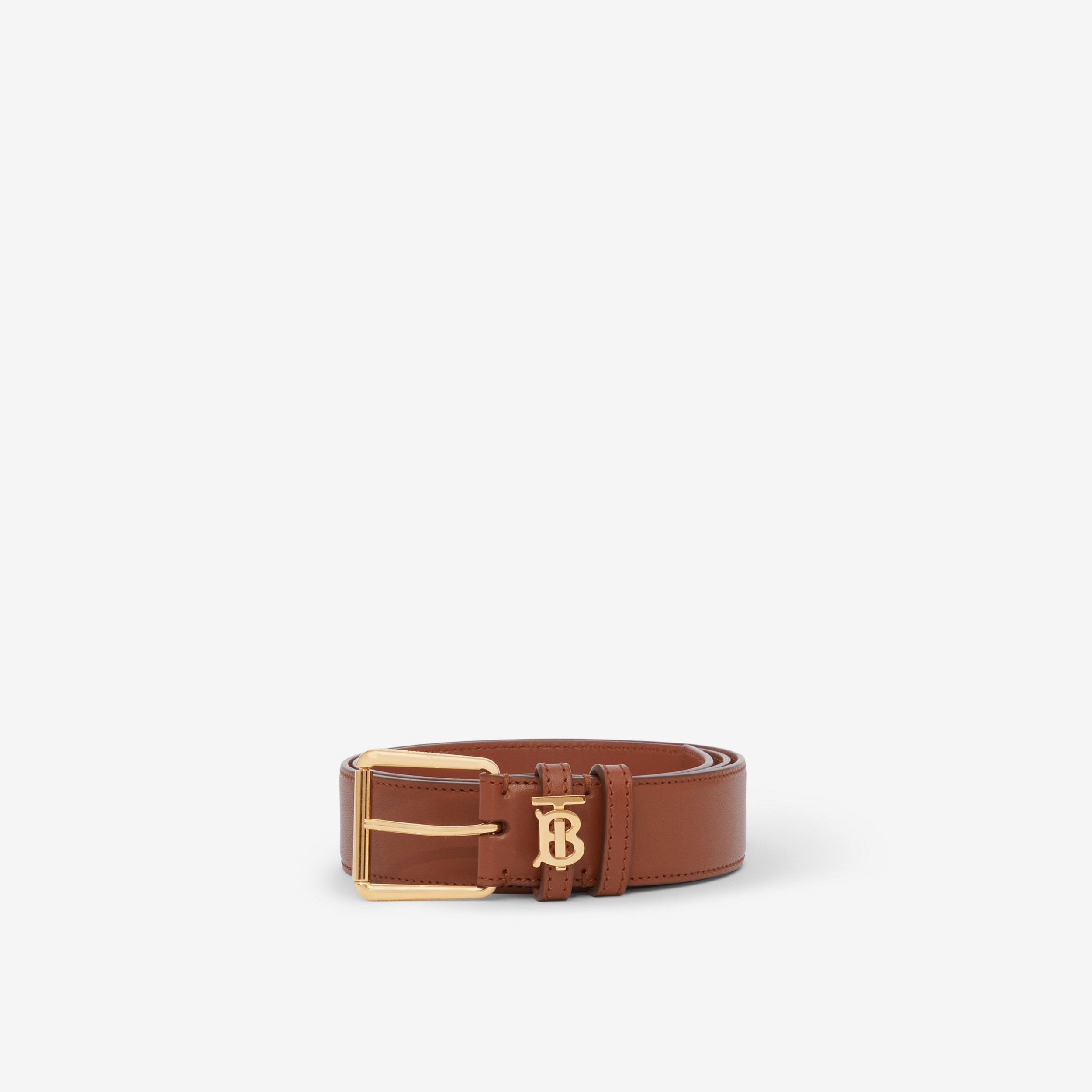 Leather TB Belt in Tan - Women | Burberry® Official - 1