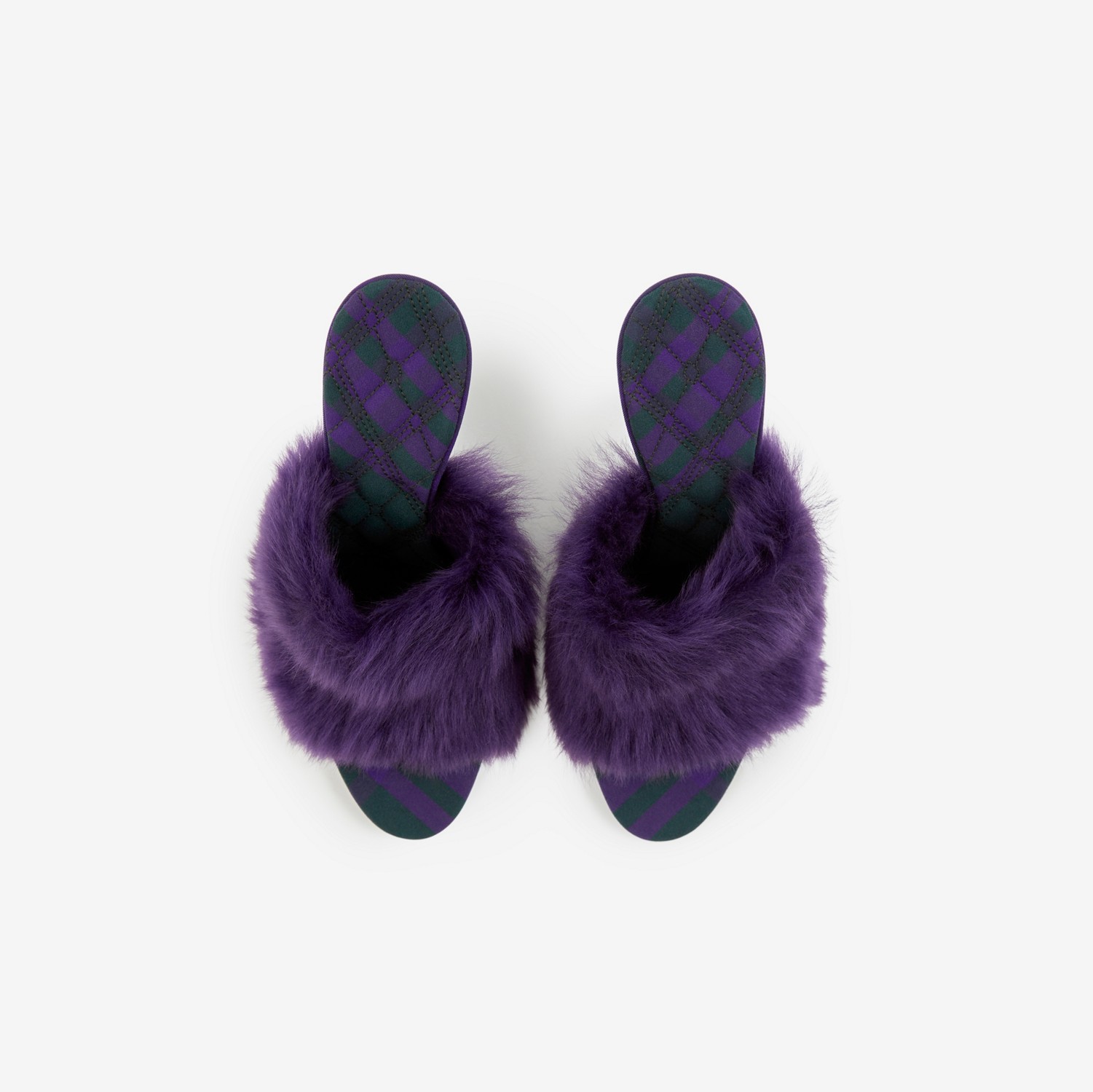 Shearling Minnie Mules in Ribbon/royal - Women | Burberry® Official