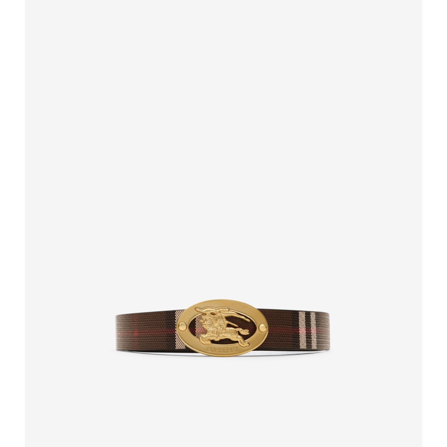 Thin Reversible Check Oval Belt