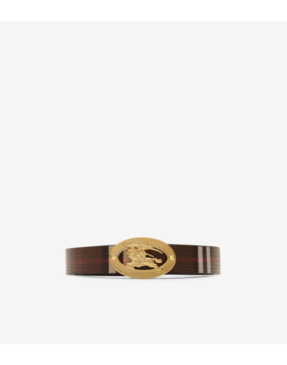 Thin Reversible Check Oval Belt
