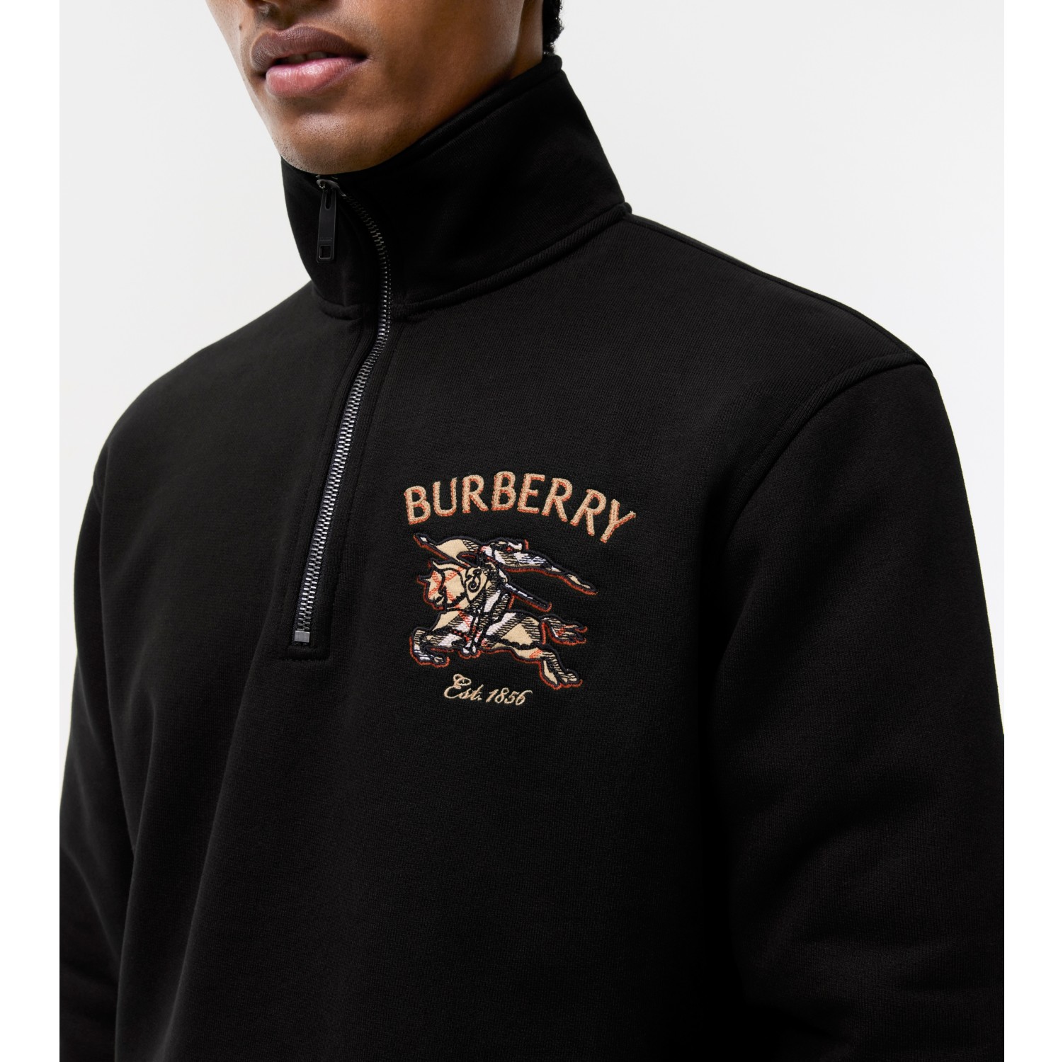 ⭐︎ヒナミ⭐︎BURBERRY4点 Knight Check Cotton Half-zip Sweatshirt in Black - Men | Burberry