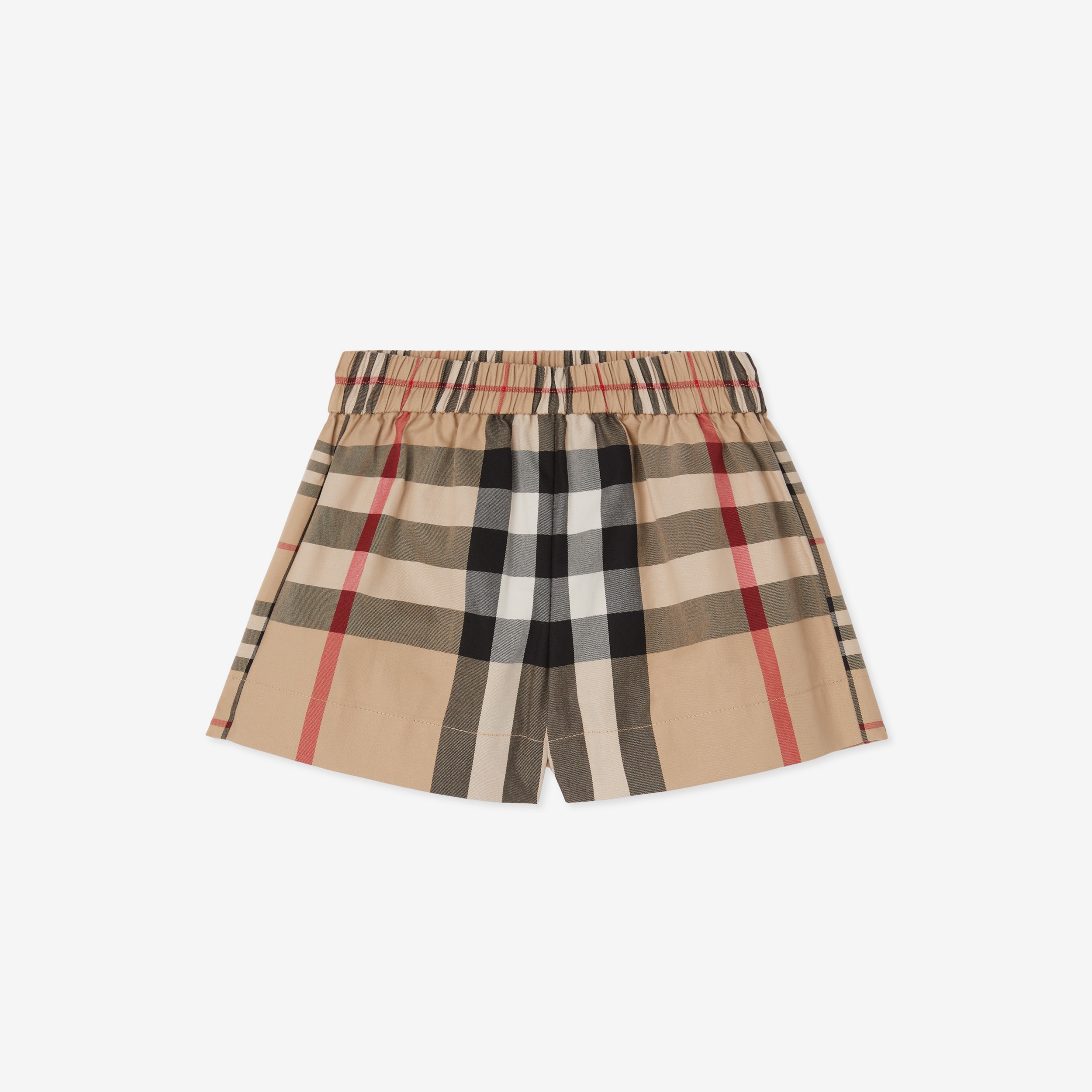 Panelled Check Cotton Shorts in Archive Beige - Children | Burberry® Official - 1