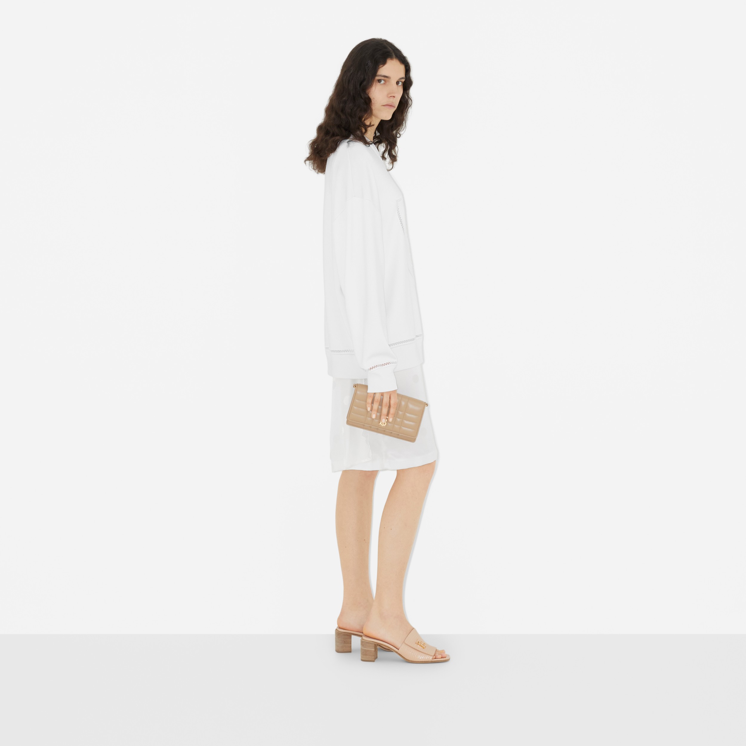 Letter Graphic Viscose Blend Sweater in Optic White - Women | Burberry® Official - 3
