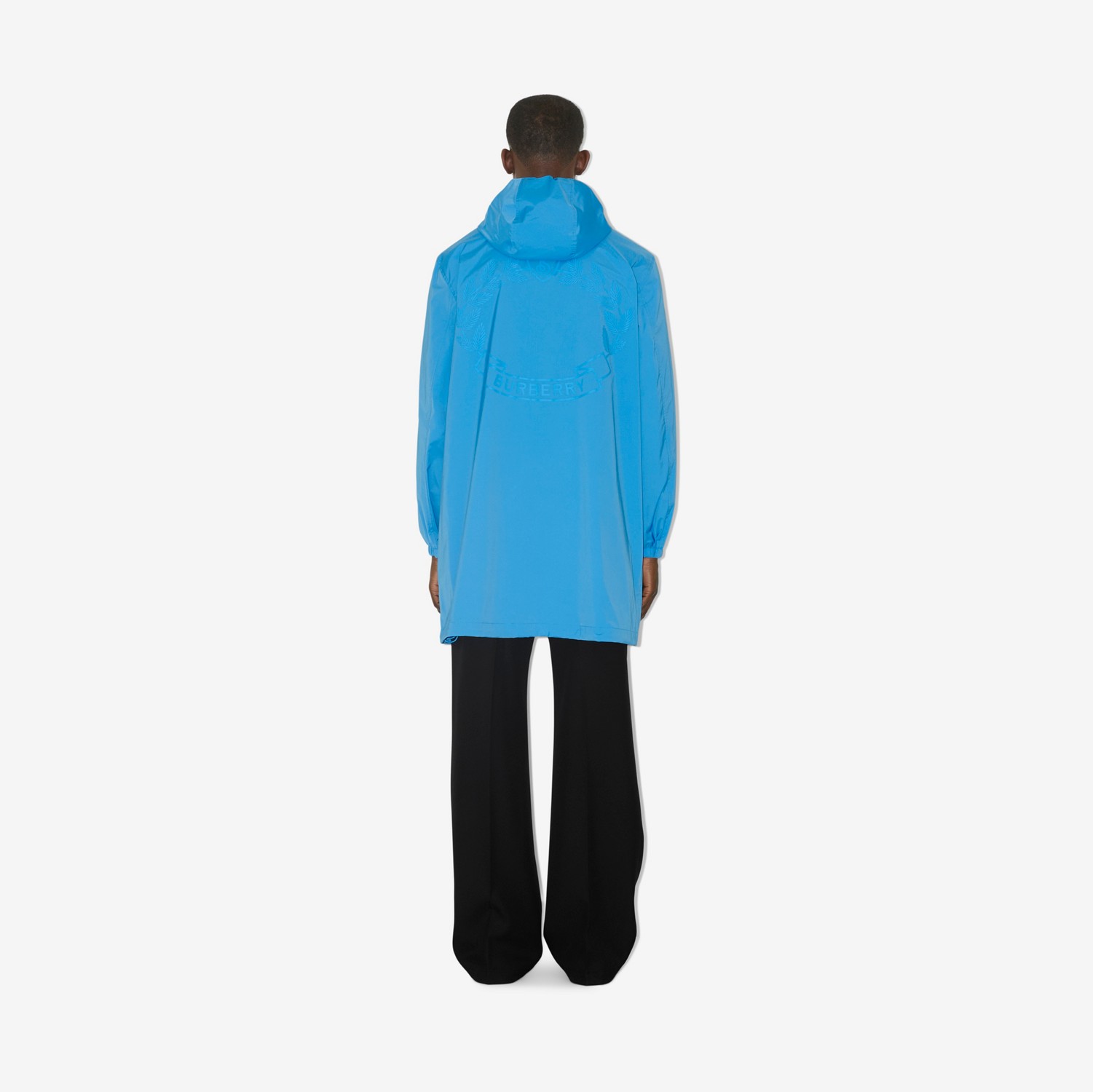 Abrigo con capucha y EKD (Azul Cerúleo Intenso) - Hombre | Burberry® oficial