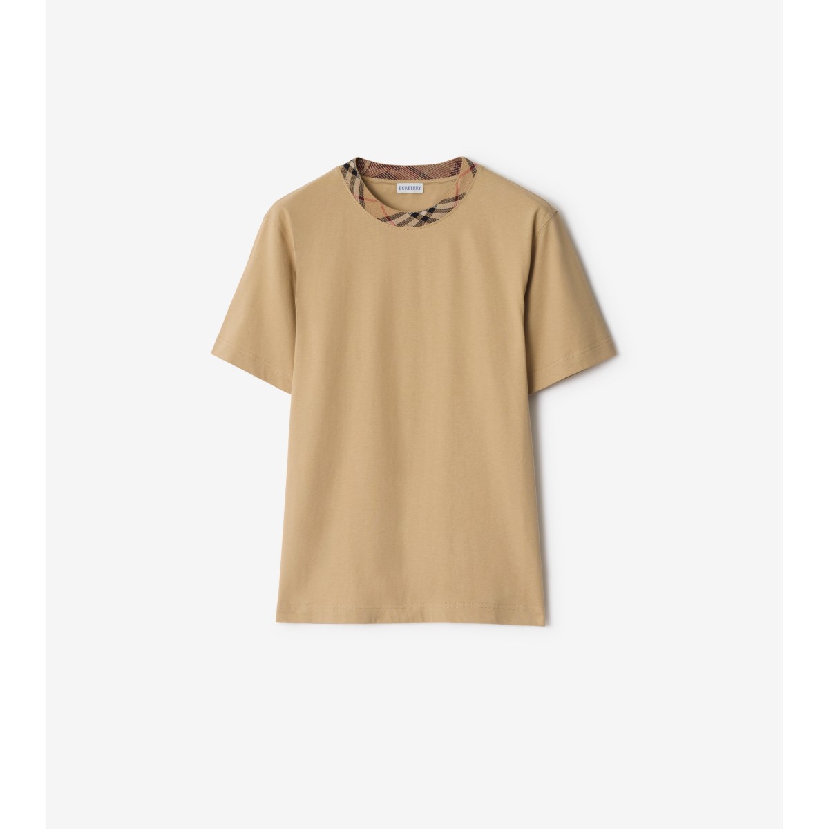  Check Trim Cotton T-shirt