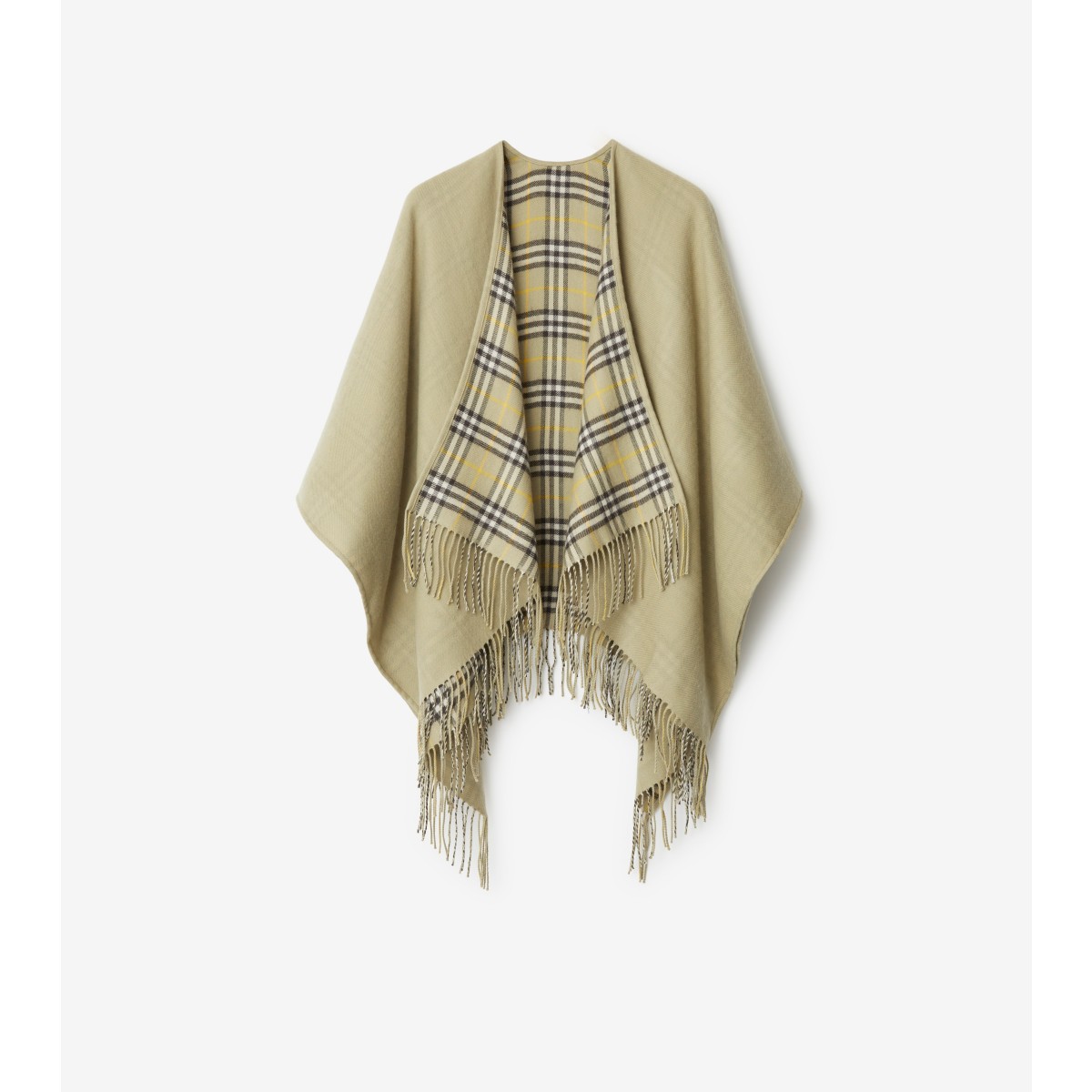 BURBERRY BURBERRY REVERSIBLE CHECK WOOL CAPE