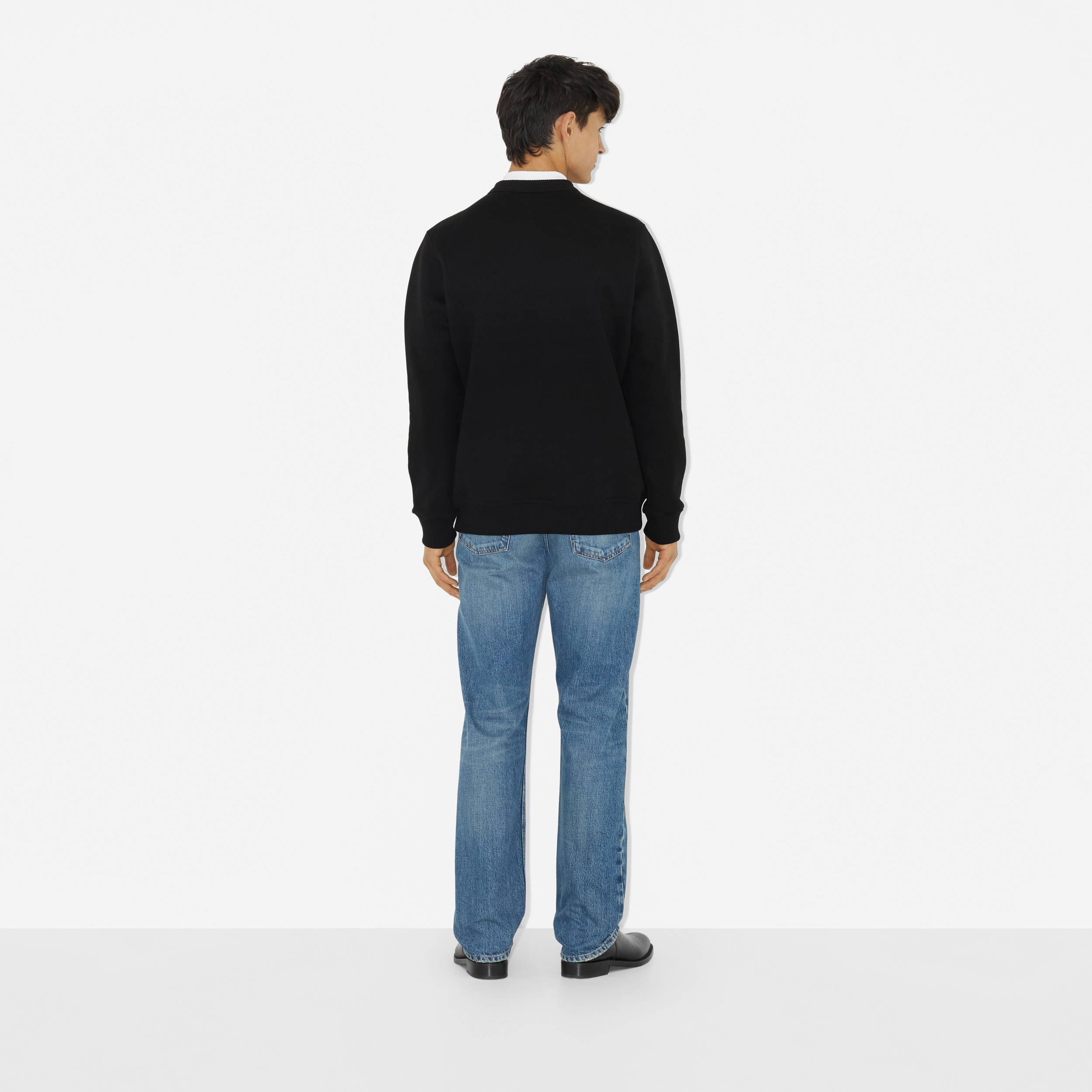 Suéter de algodão com estampa EKD bordada (Preto) - Homens | Burberry® oficial - 4