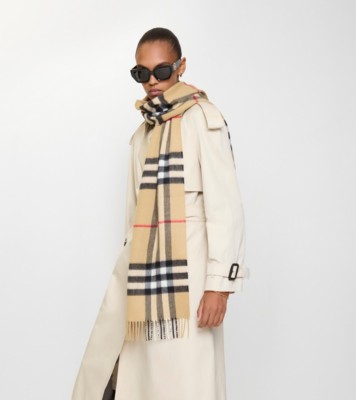 チェック カシミアスカーフ (アーカイブベージュ) | Burberry®公式サイト