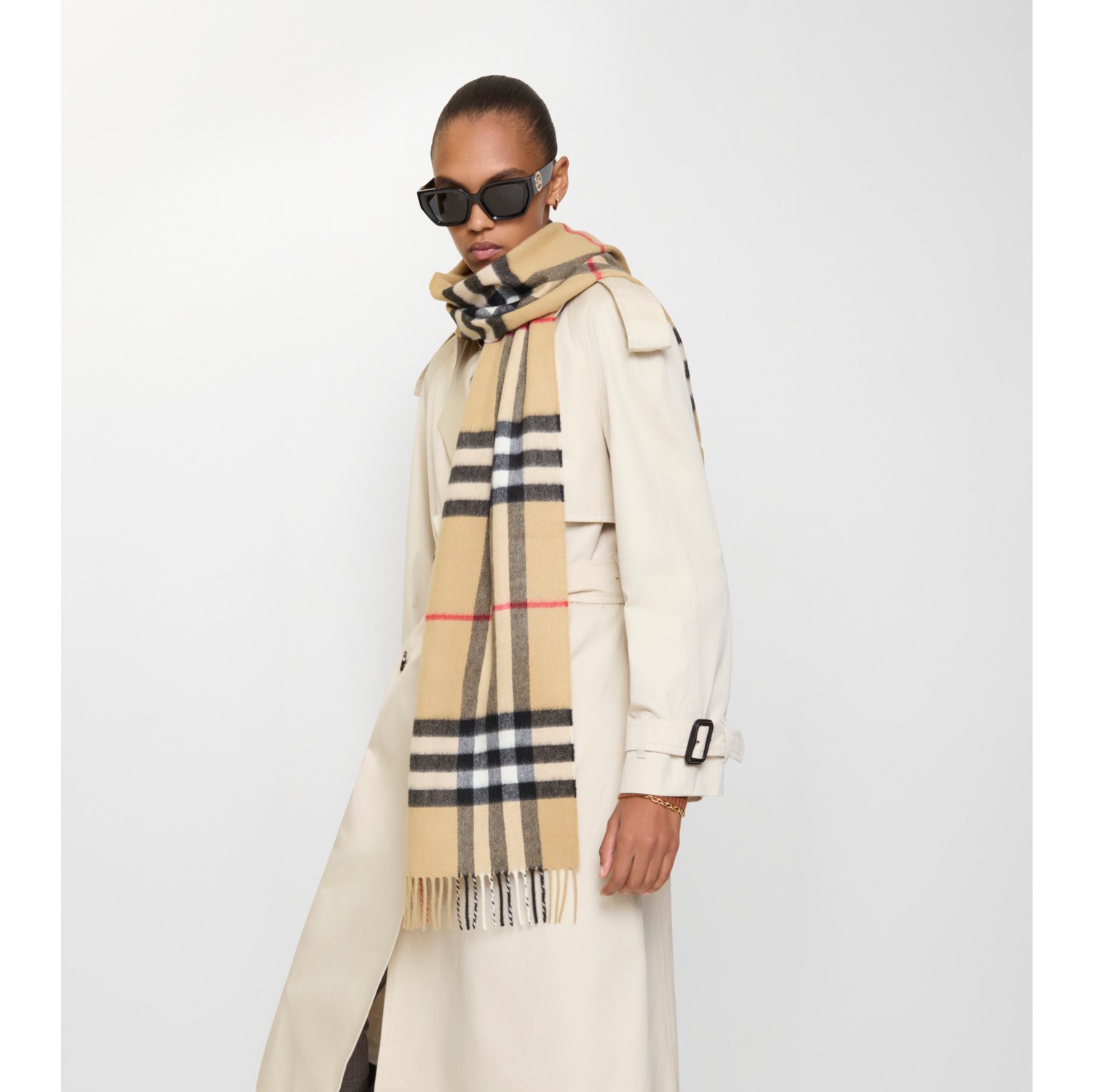 Check Cashmere Scarf