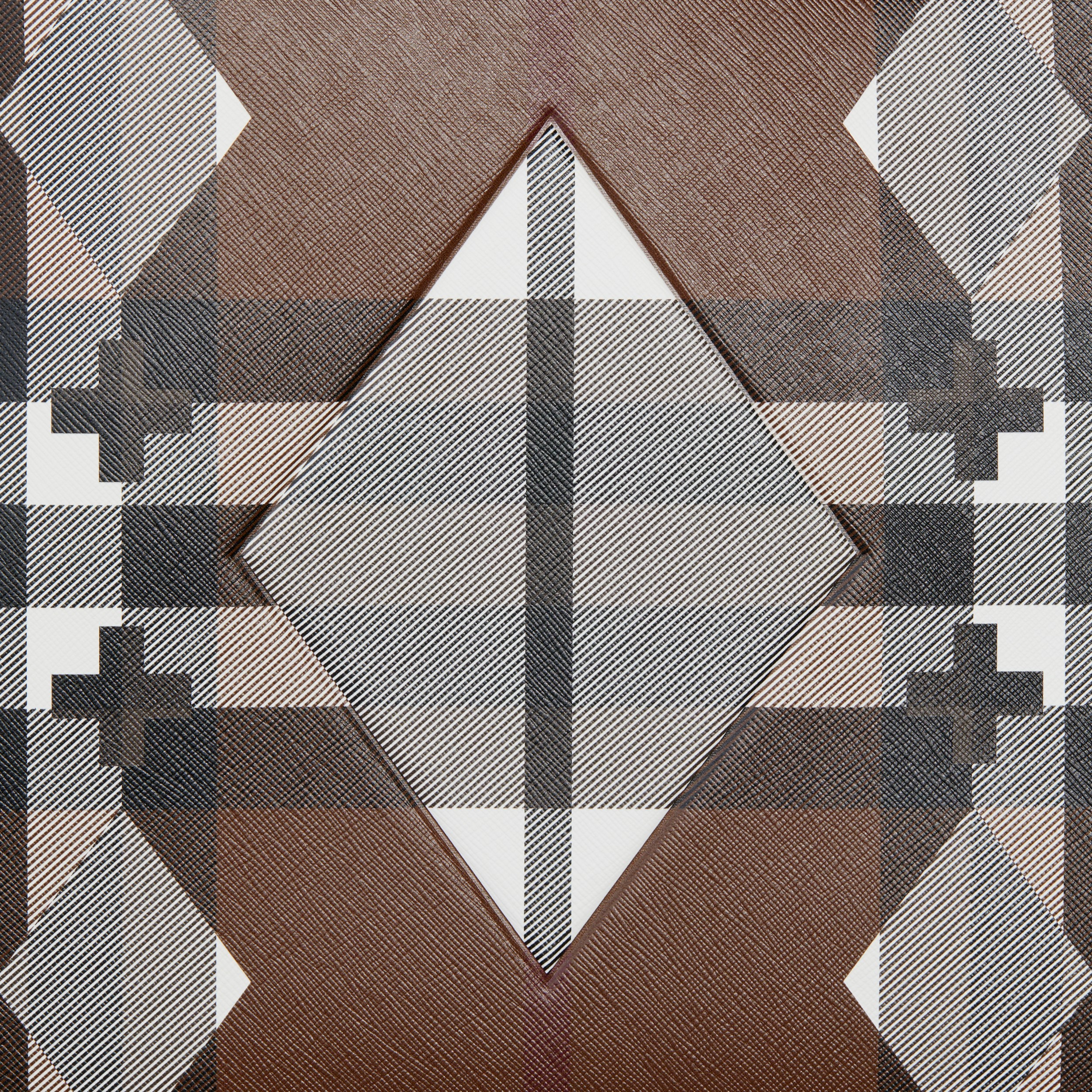Bolsa tote com estampa xadrez geométrica (Marrom Bétula Escuro/ Branco) - Homens | Burberry® oficial - 2