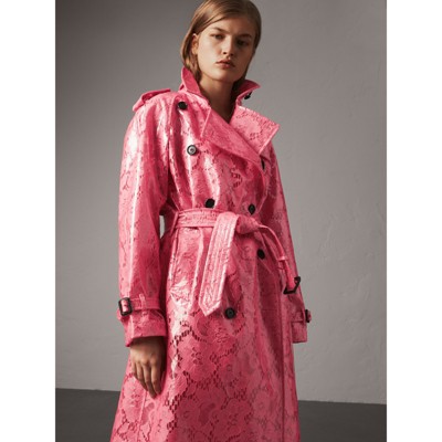 亮粉色 塑质蕾丝 trench 风衣 产品图片51