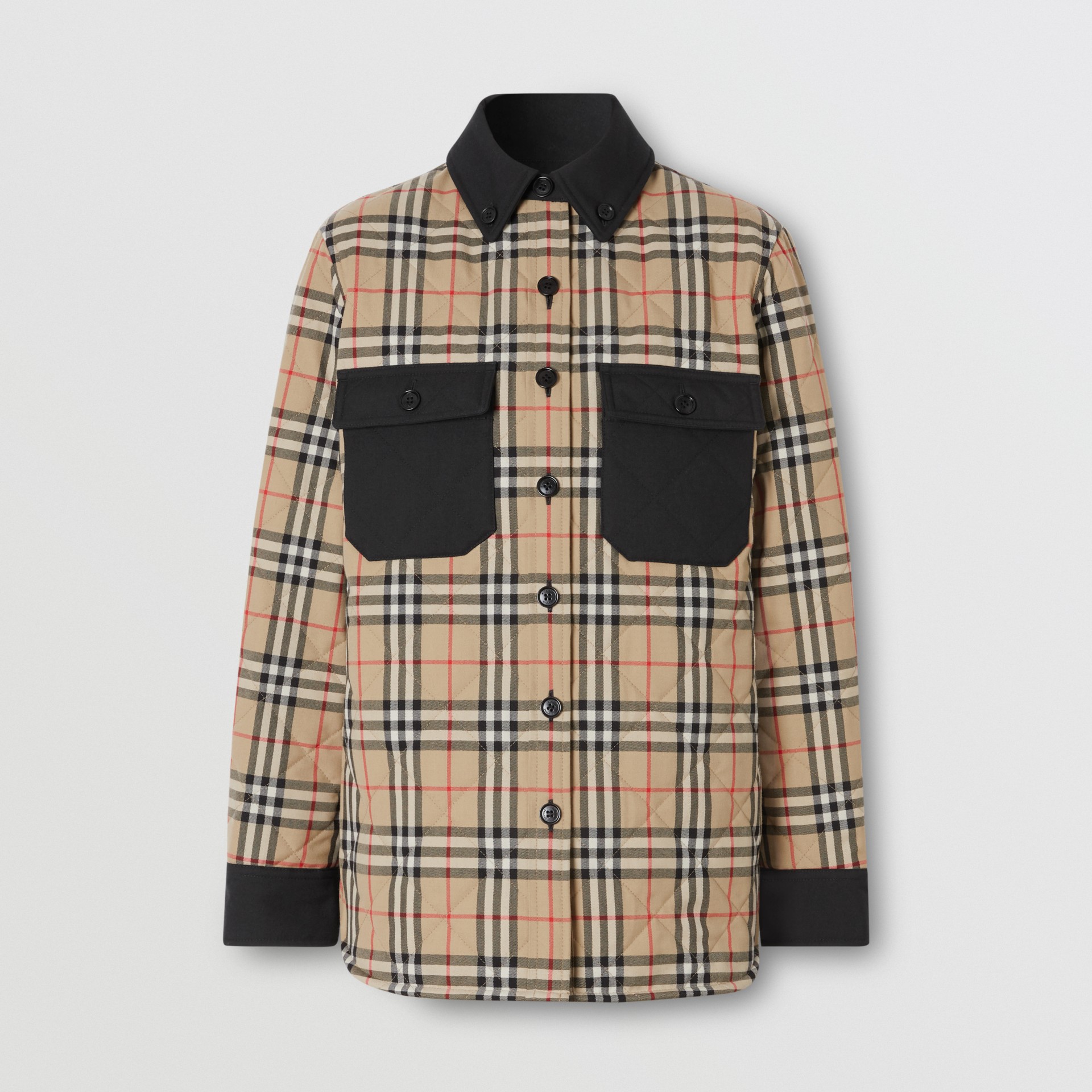 Vintage Check Wool Flannel Overshirt in Archive Beige - Women ...