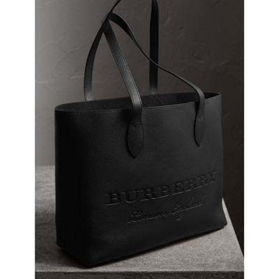 burberry black leather tote