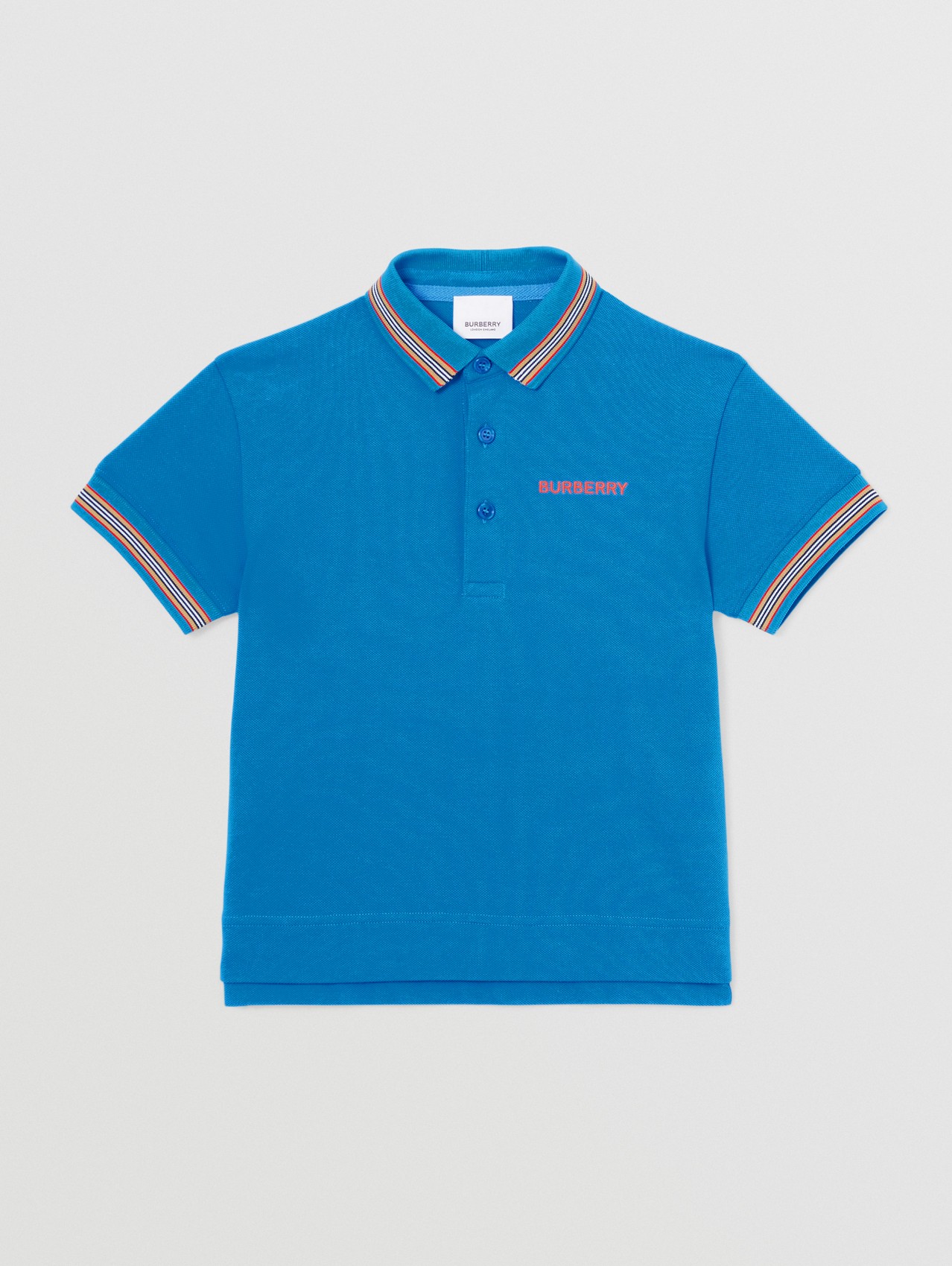 Cargo Bay Boys Logo Print Cotton Blend Polo T-Shirt with Contrasting Stripes 