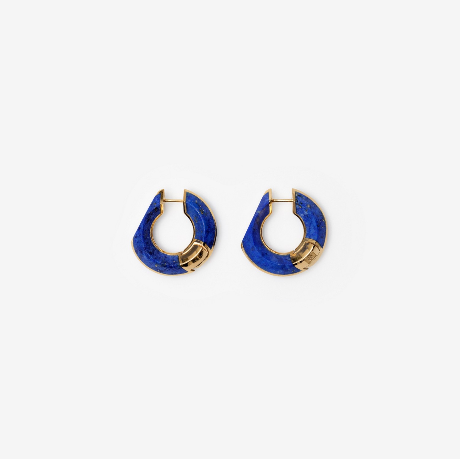 Lapis Small Hollow Hoop Earrings in Gold/blue | Burberry® Official