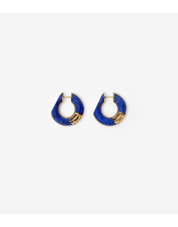 Lapis Large Hollow Hoop Earrings