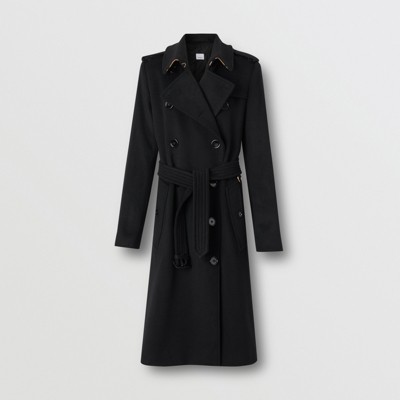 Cashmere Trench Coat in Black - Women 