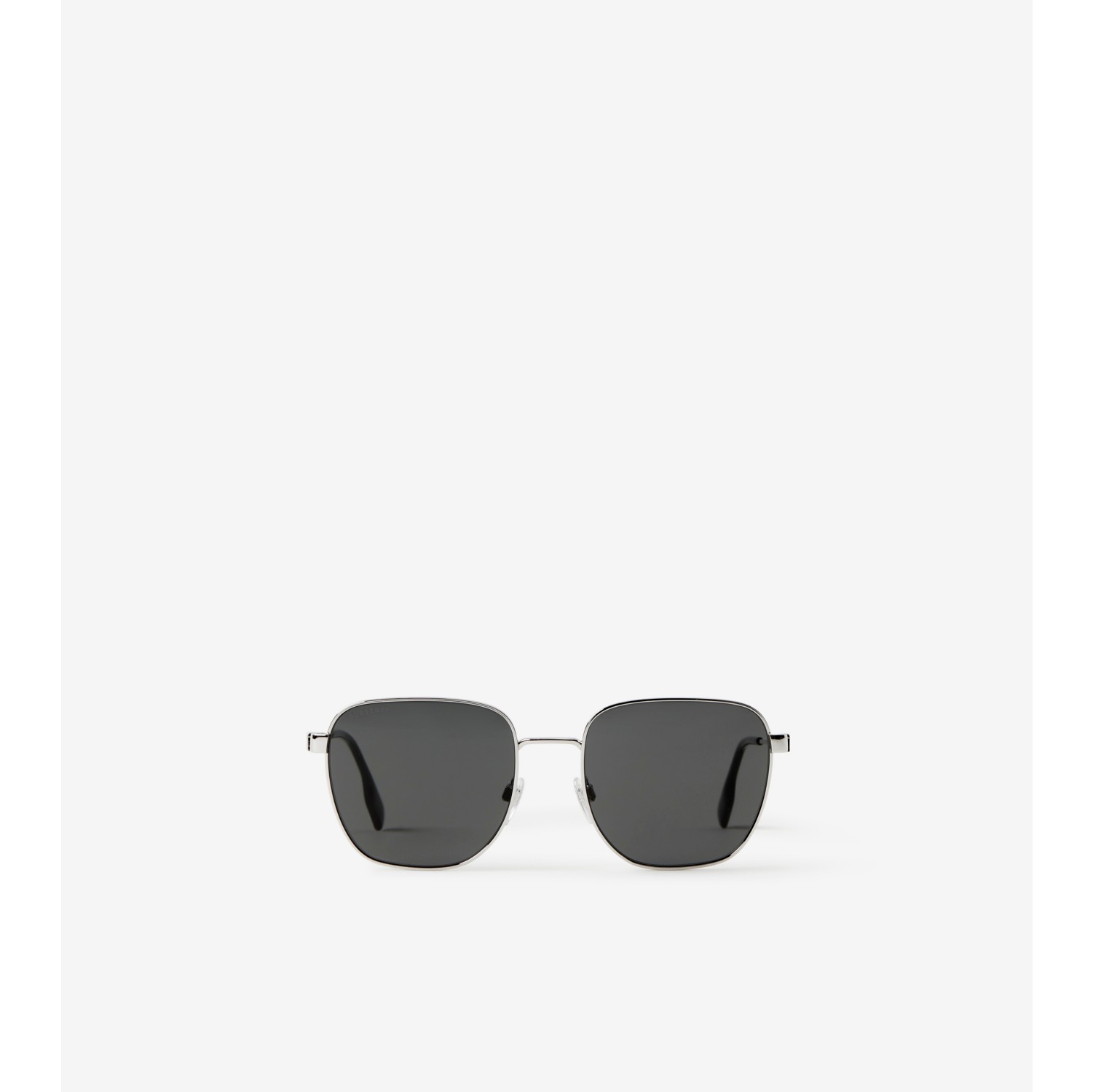 Stripe Detail Square Frame Sunglasses in Black - Men | Burberry® Official