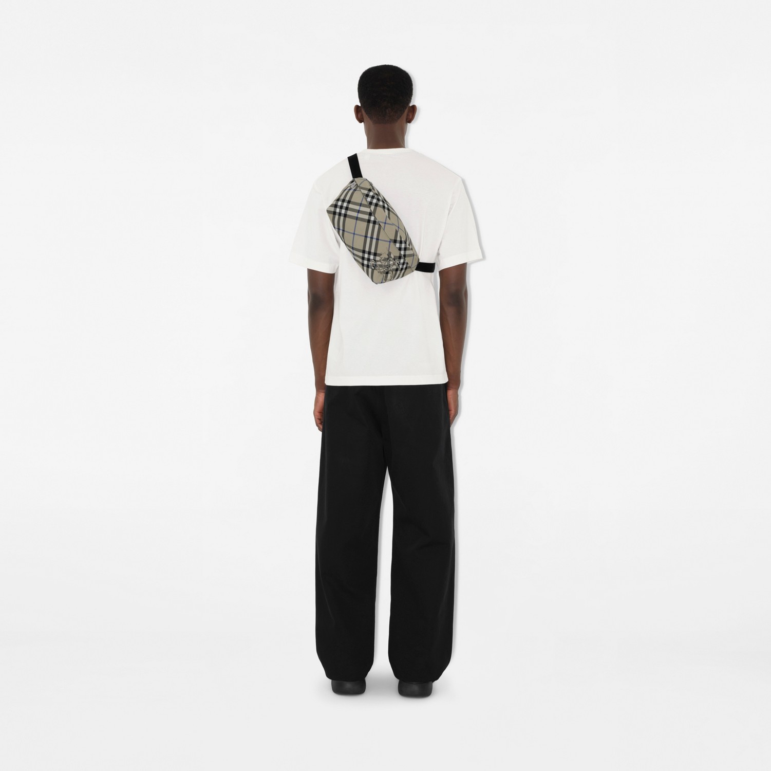Check Belt Bag in Lichen - Men, Nylon | Burberry® Official Check Belt Bag in Lichen - Men, Nylon | Burberry® Official