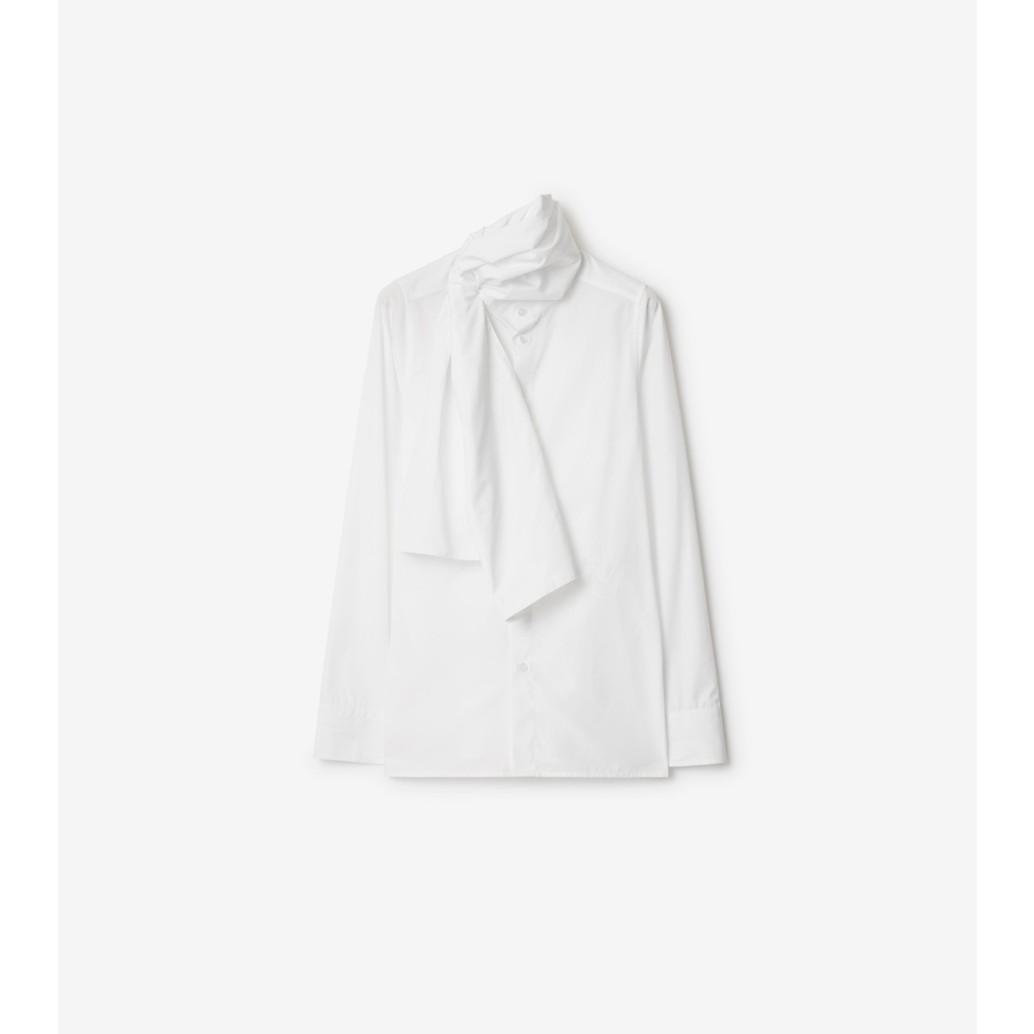 Cotton Scarf Shirt in Optic white - Women | Burberry® Official