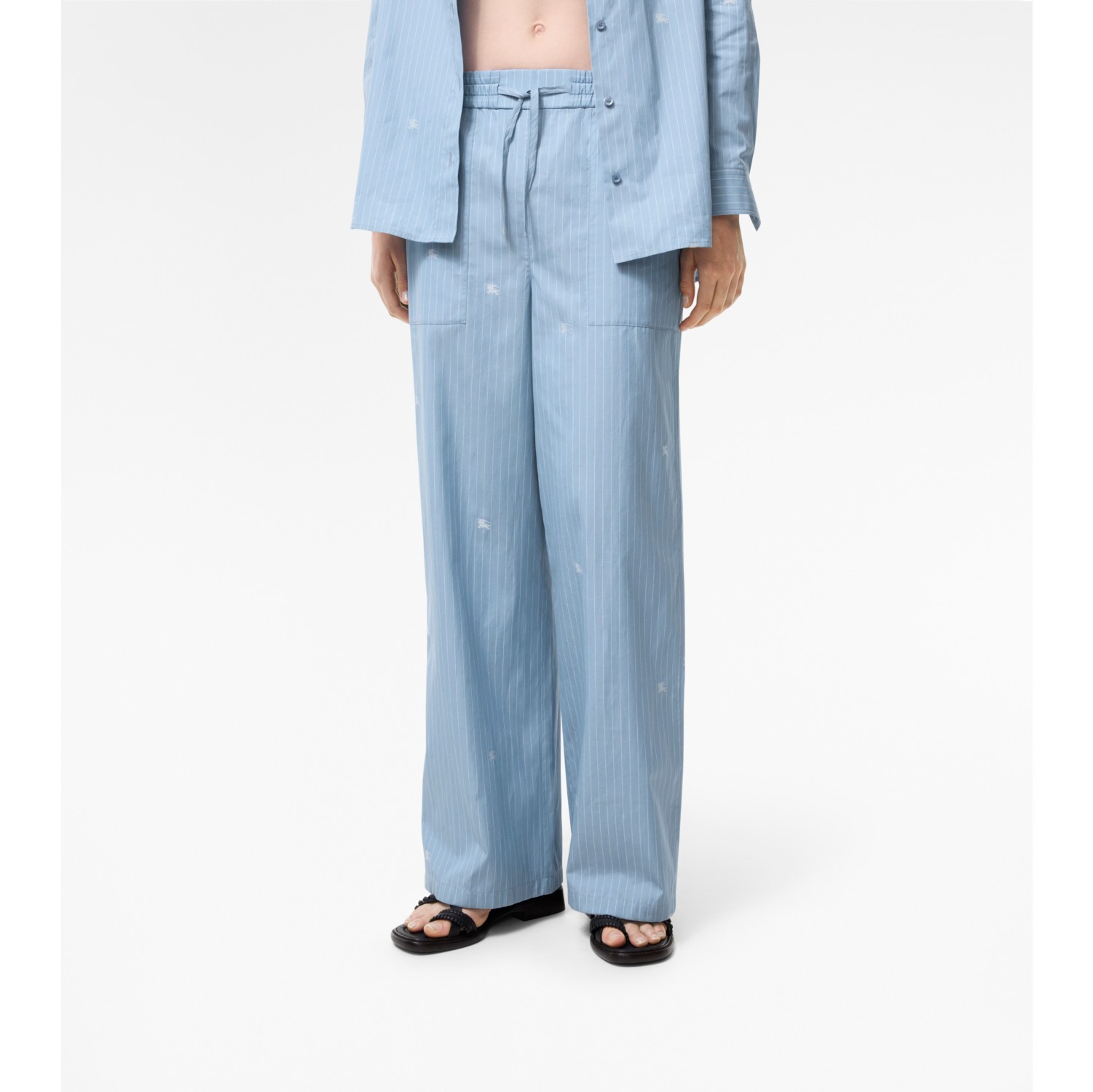 Knight Fil Coupé Striped Trousers in Cornflower blue - Women, Cotton | Burberry® Official