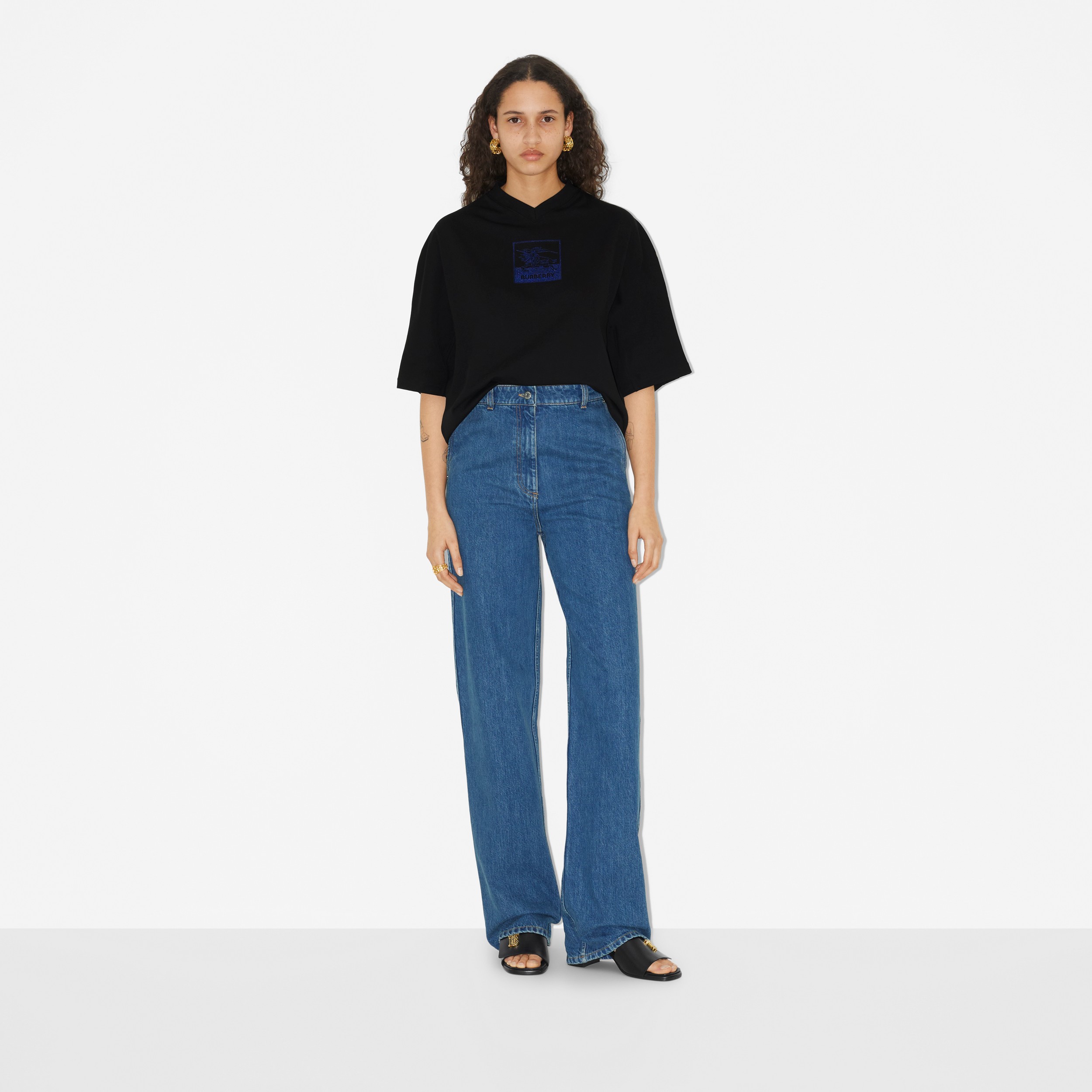 Calças jeans com corte descontraído (Azul Clássico) - Mulheres | Burberry® oficial - 2