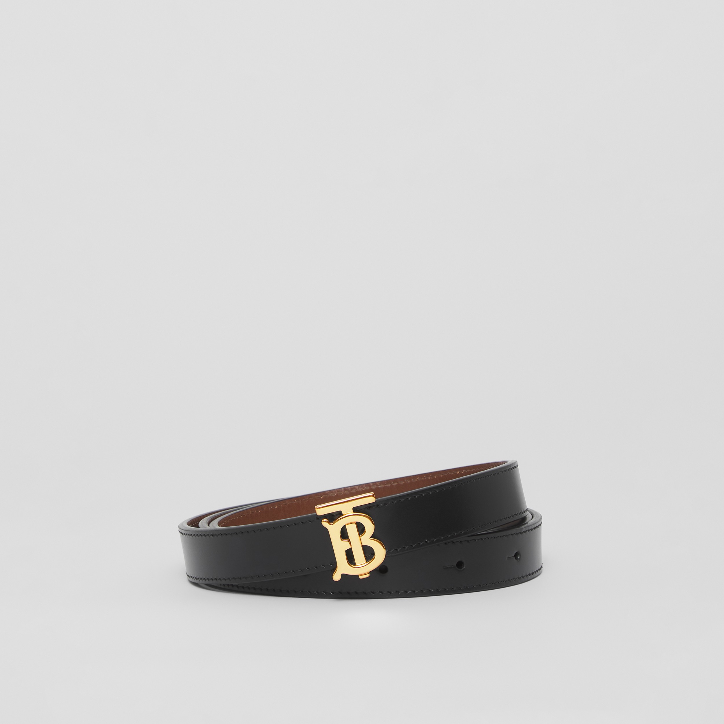 Reversible Leather TB Belt in Black/tan/gold | Burberry® Official - 1