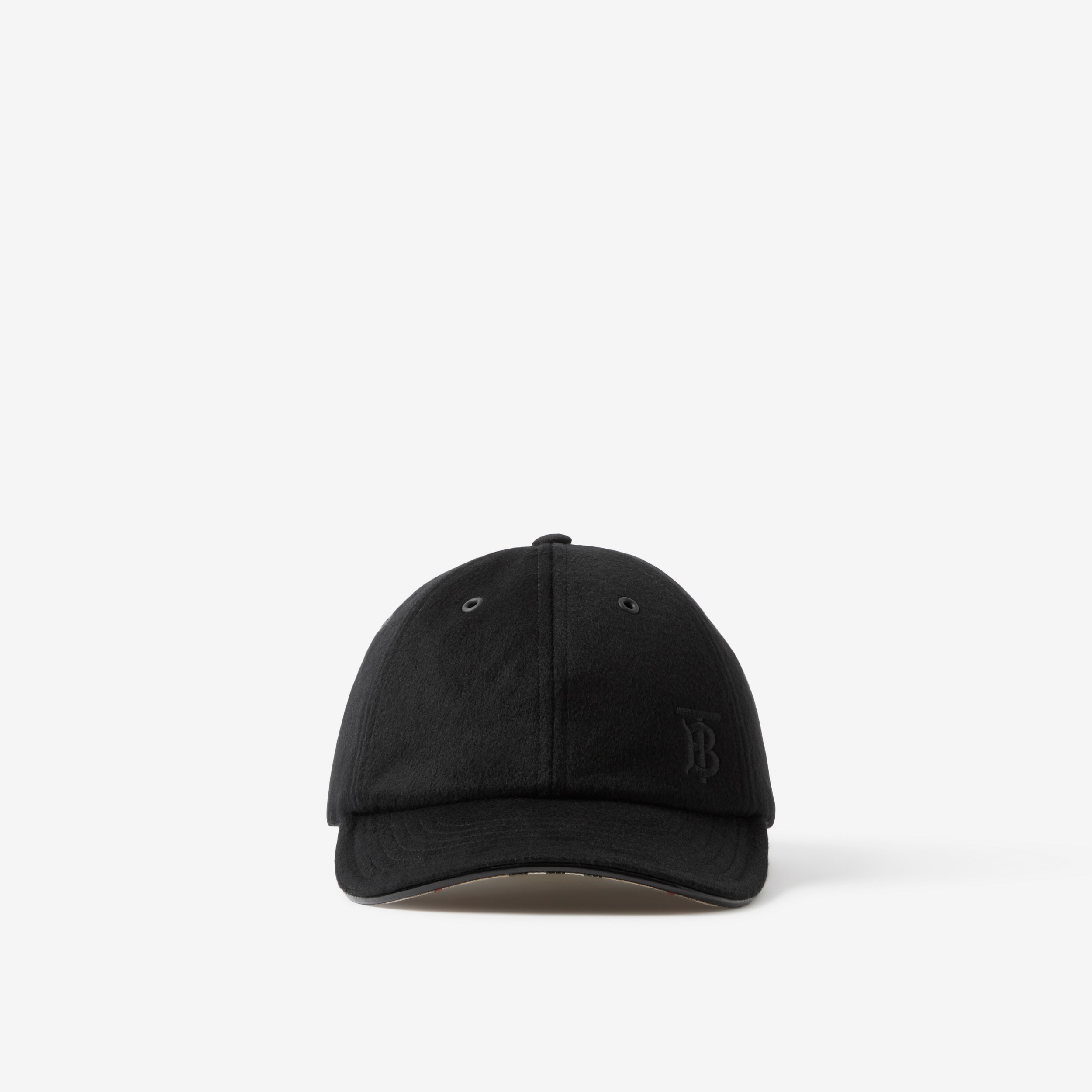 Monogram Motif Cashmere Baseball Cap in Black | Burberry® Official - 1