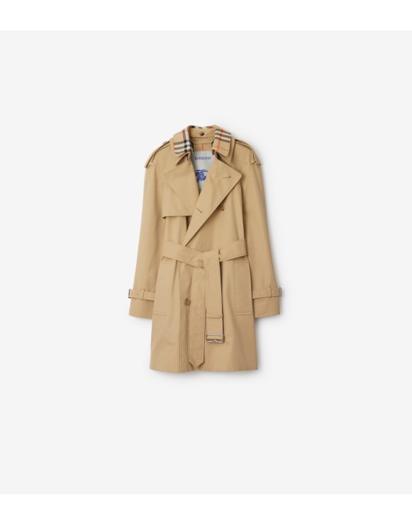 Short Gabardine Trench Coat