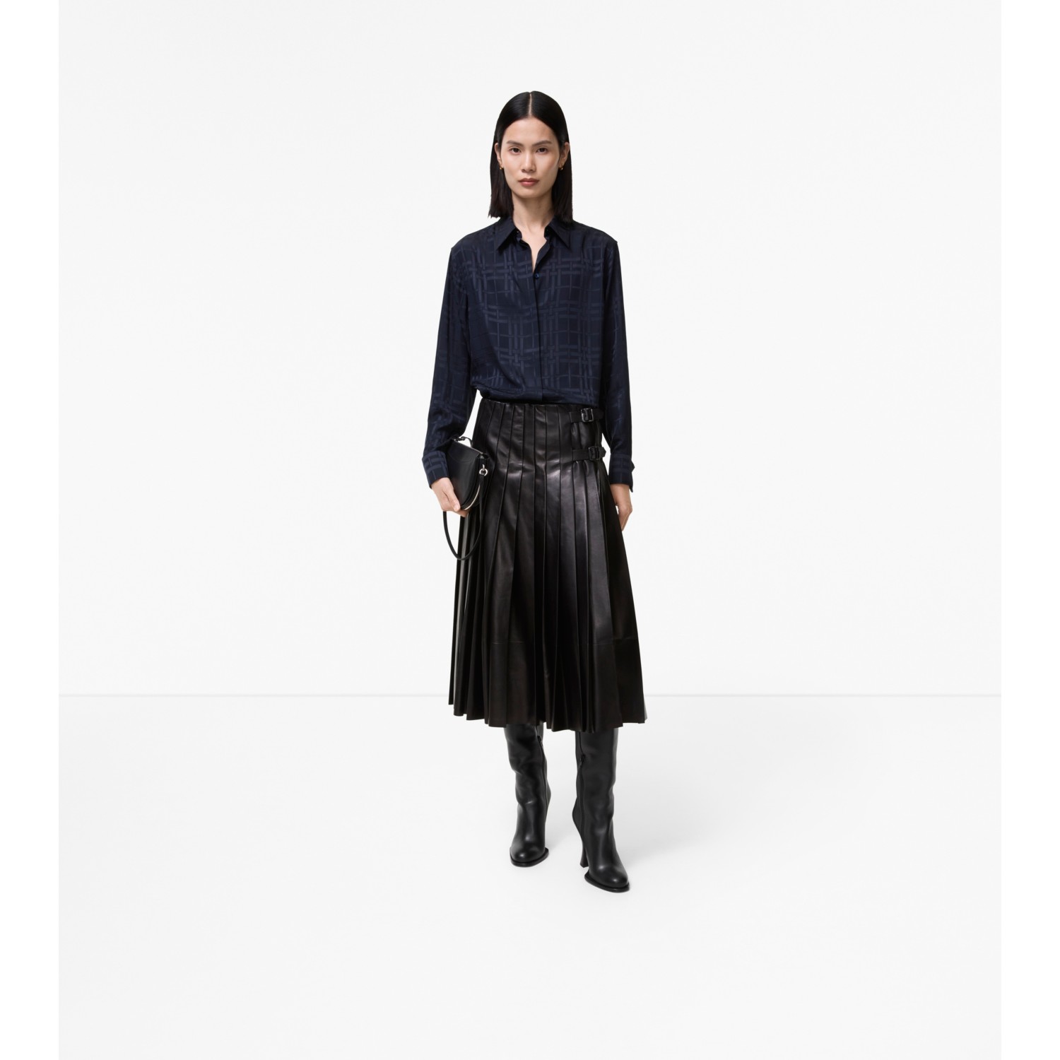 Pleated Leather Skirt - thumbnail 2
