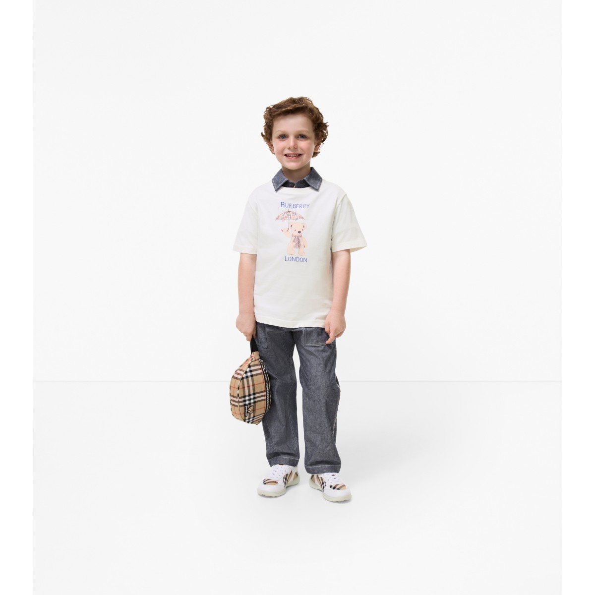  Check Chambray Cargo Trousers