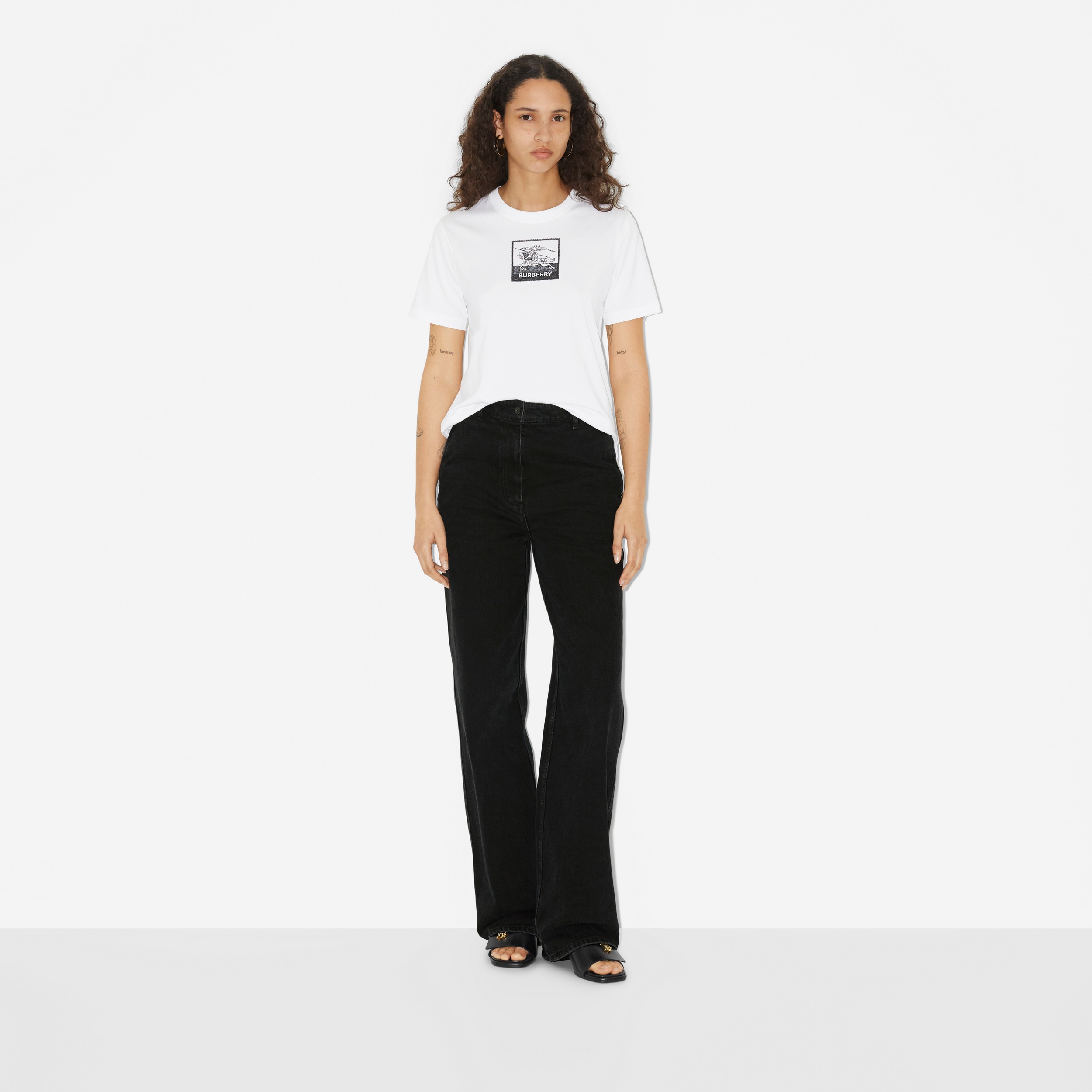 Camiseta en algodón con EKD (Blanco) - Mujer | Burberry® oficial - 2