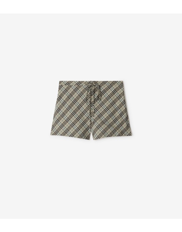 Check Cotton Pyjama Shorts