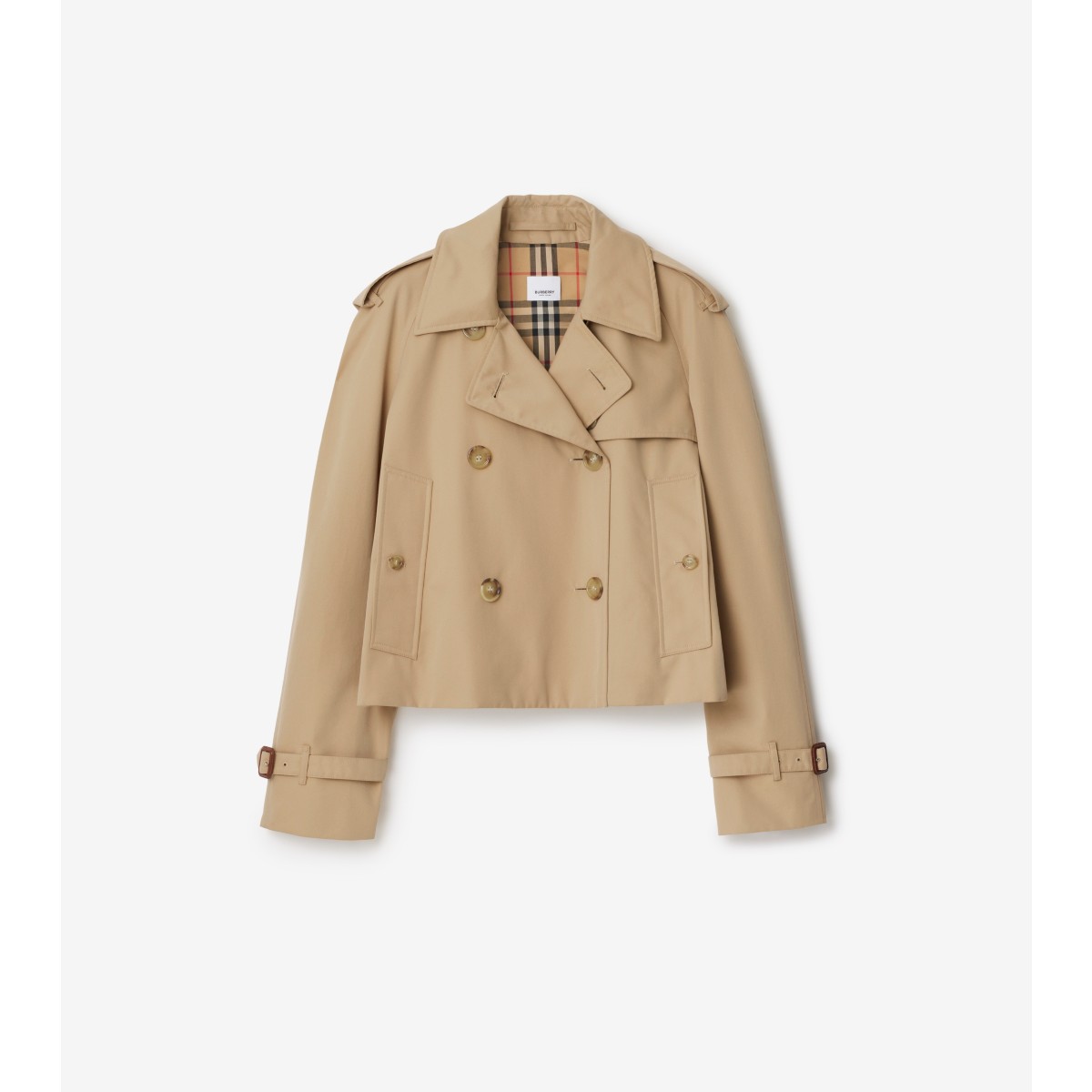  Check Cropped Gabardine Mayfair Trench Jacket