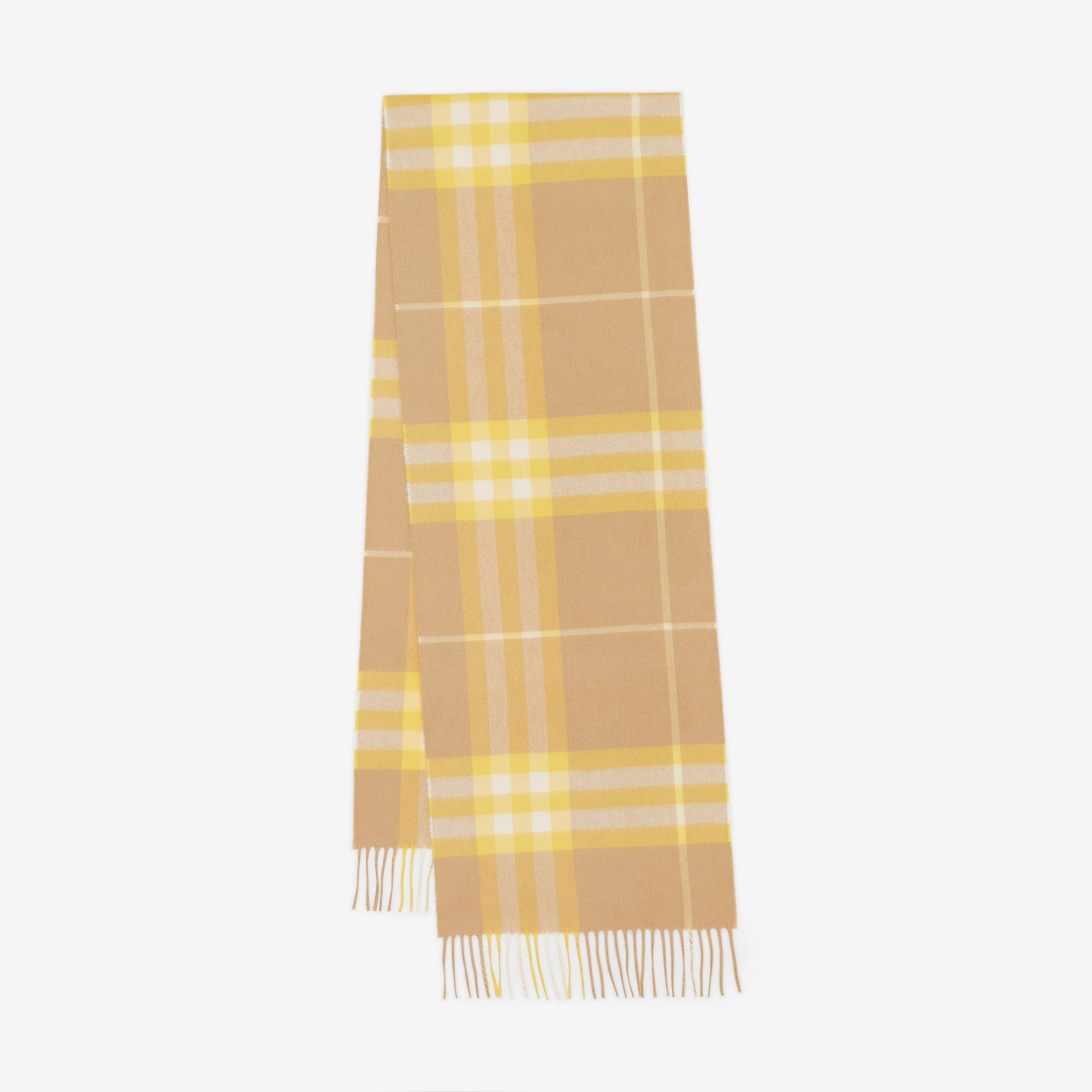 Burberry 格纹羊绒围巾 (典藏米色 / 黄色) | Burberry® 博柏利官网 - 1