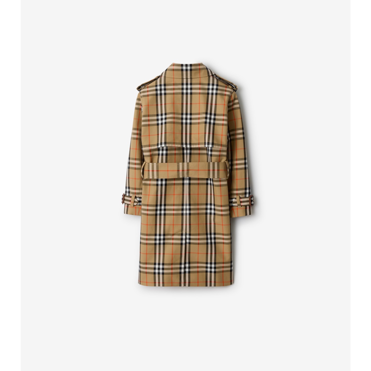 Check Cotton Twill Trench Coat