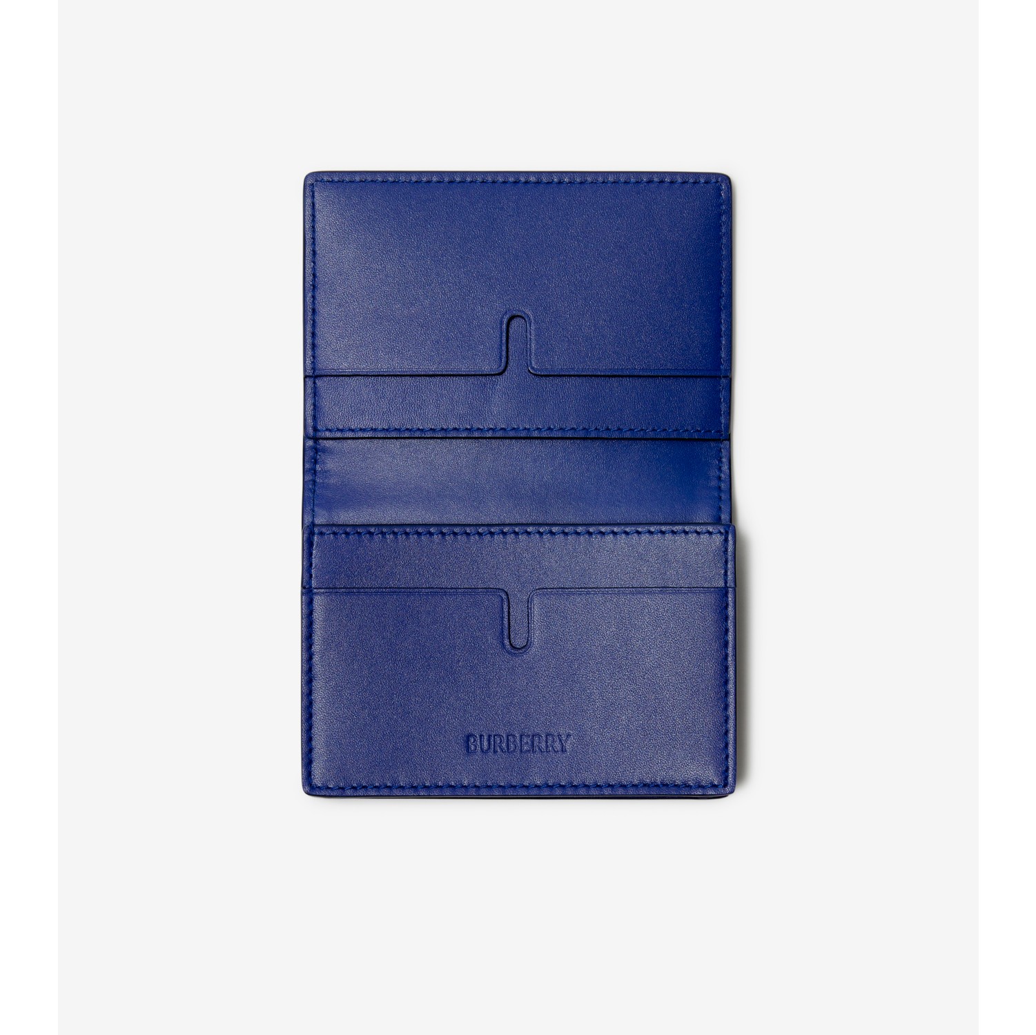 Burberry Leather Folding Card Case Purple