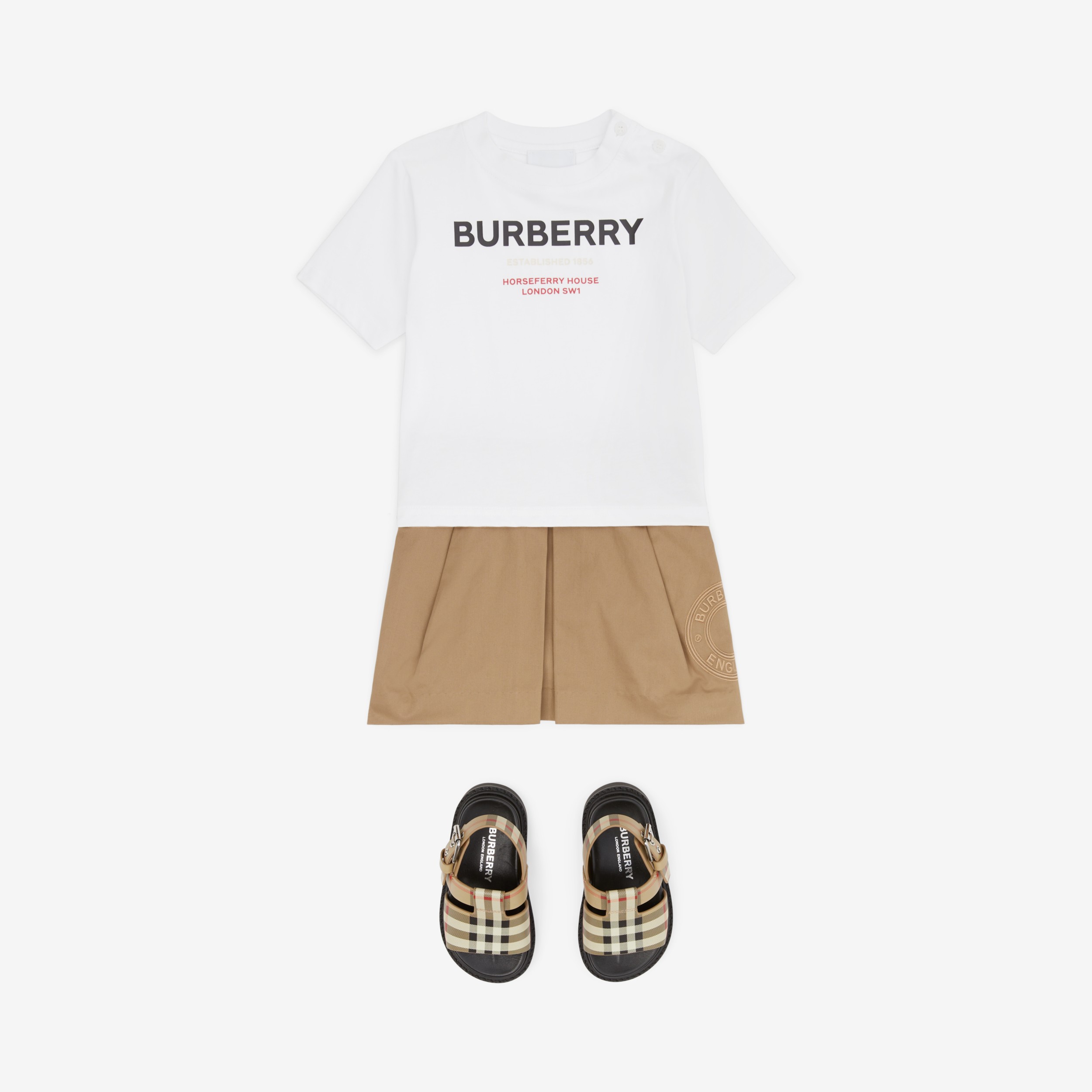 Baumwolltwill-Rock in A-Linie mit Logo-Grafik (Vintage-beige) - Kinder | Burberry® - 3