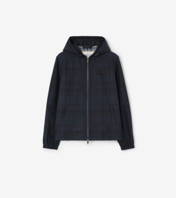 Check Cotton Newport Hooded Jacket Peacock ®