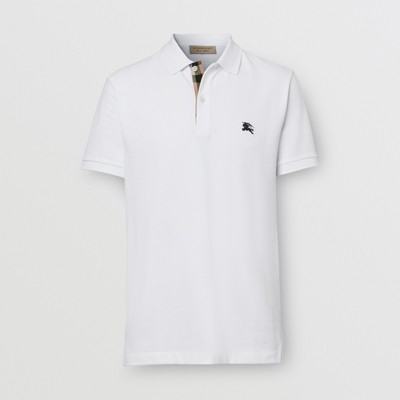 burberry check placket polo shirt