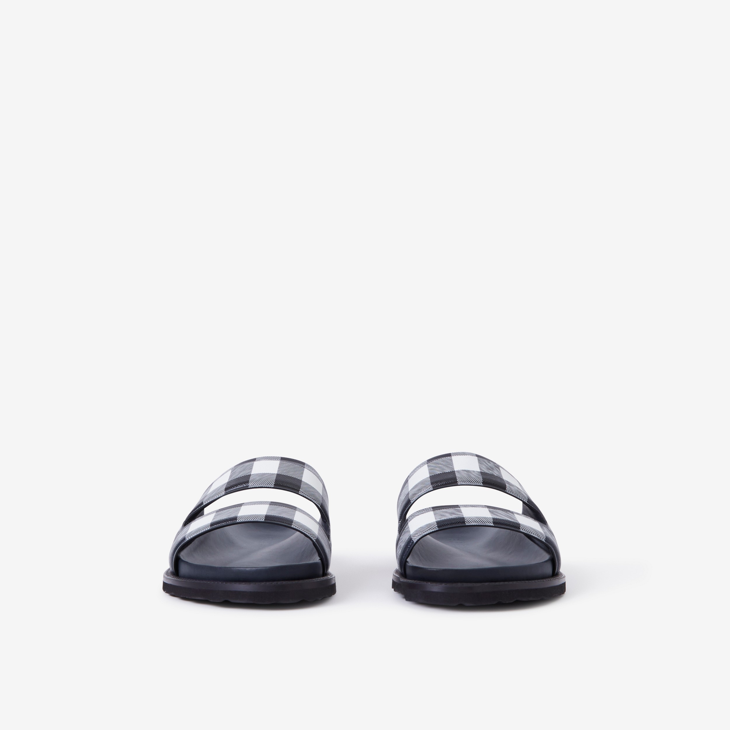 Check Slides in Dark Charcoal Blue - Men | Burberry® Official - 2