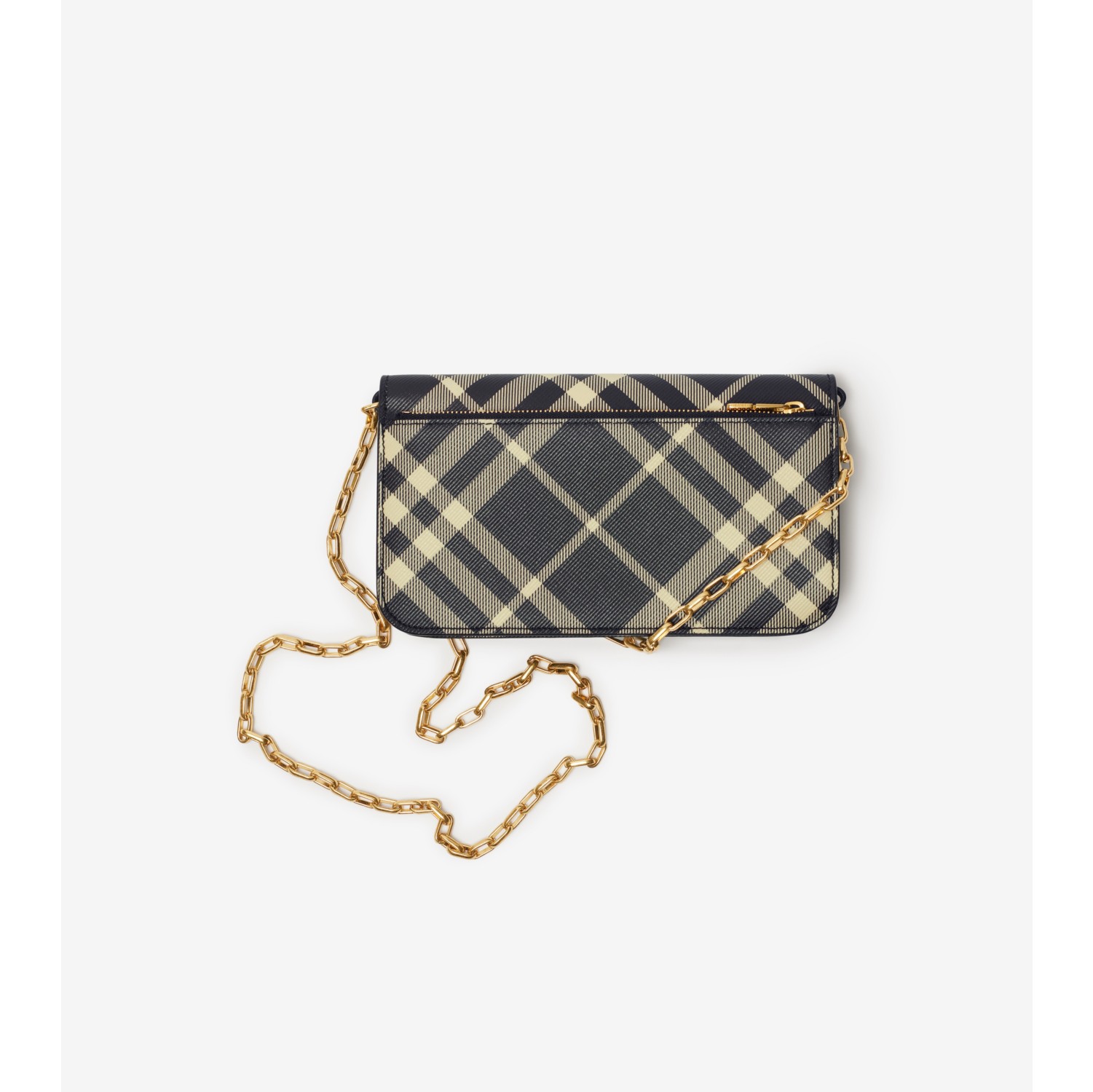 Check Chain Strap Wallet in Black/calico - Women | Burberry® Official