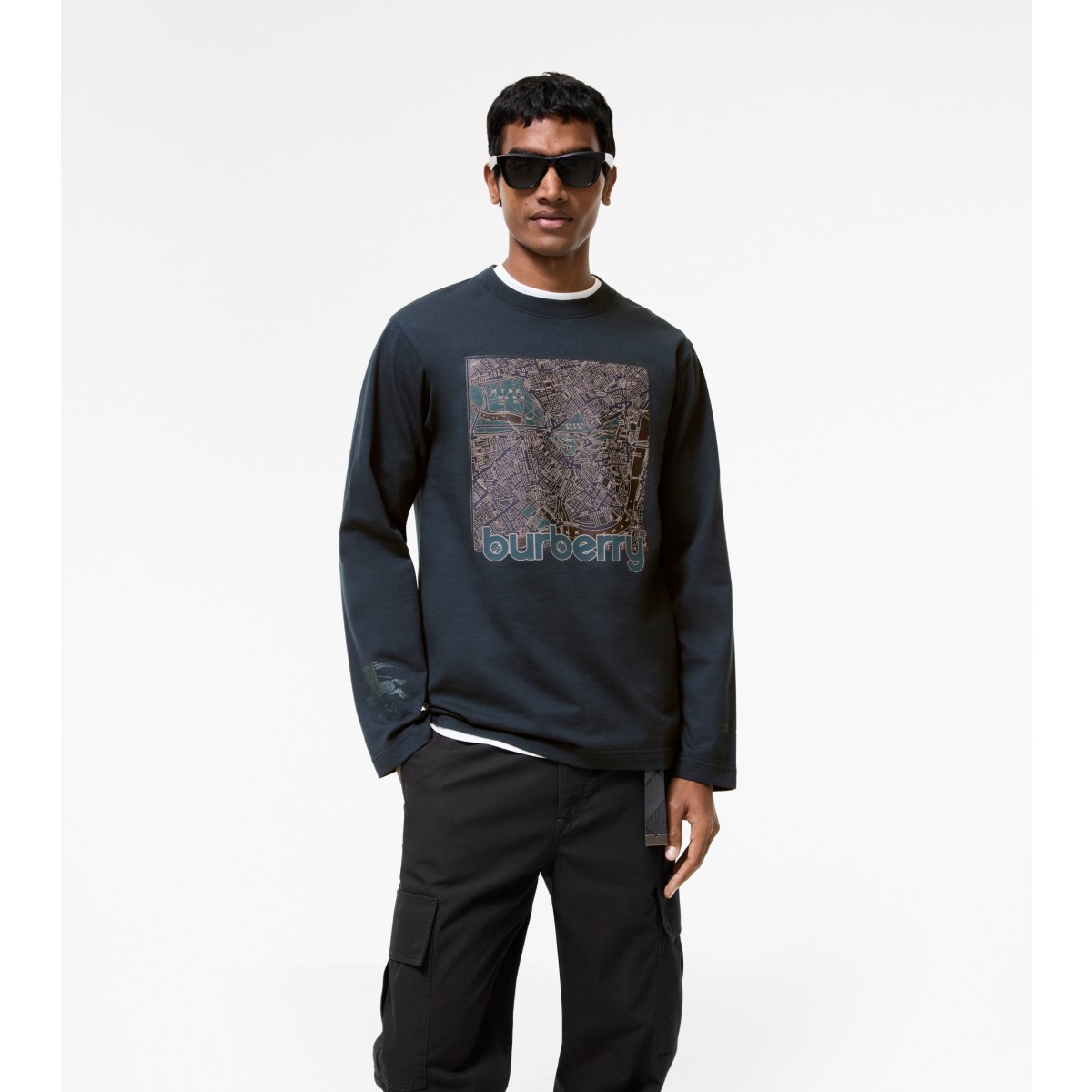  Printed Long-sleeve London Map T-shirt