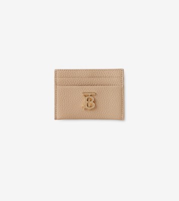 Grainy Leather TB Card Case in Oat beige - Women | Burberry 