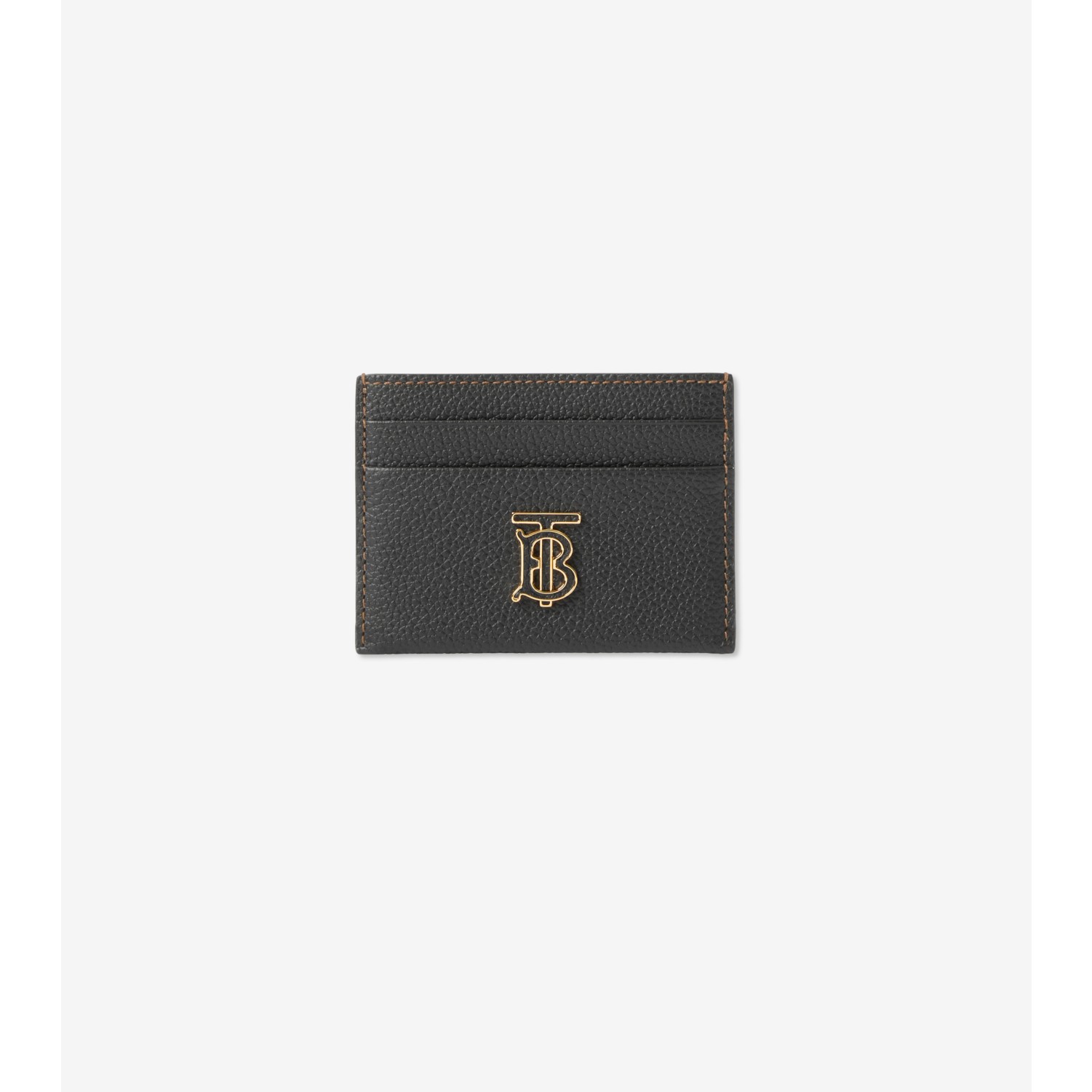 Grainy Leather TB Card Case in Black Women Burberry Official