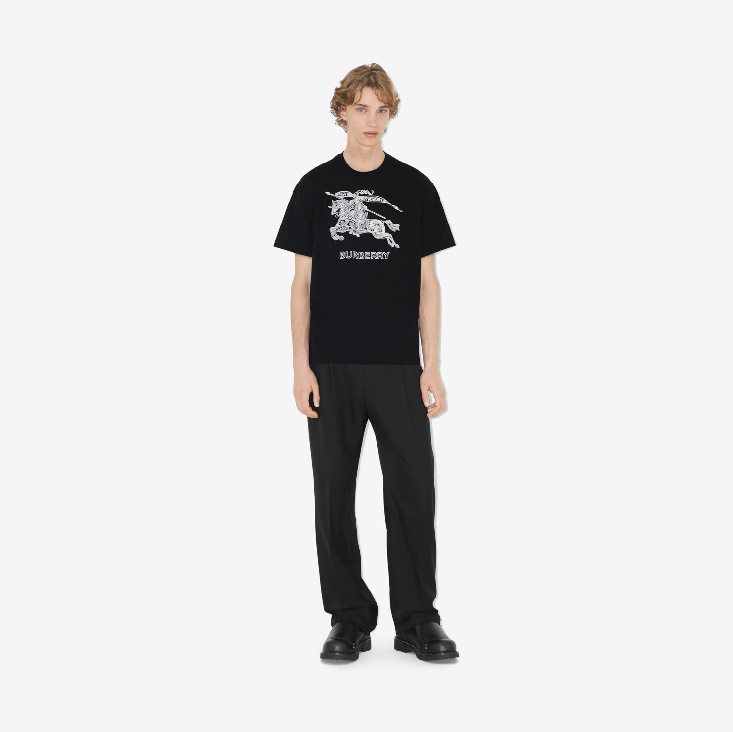 엠브로이더리 EKD 코튼 티셔츠 (블랙) - 남성 | Burberry®