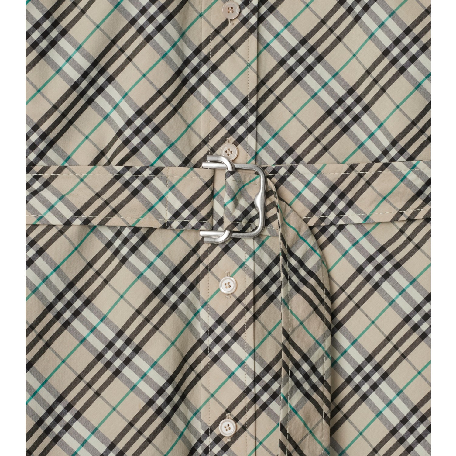 Vestido estilo camisa de algodão em Check